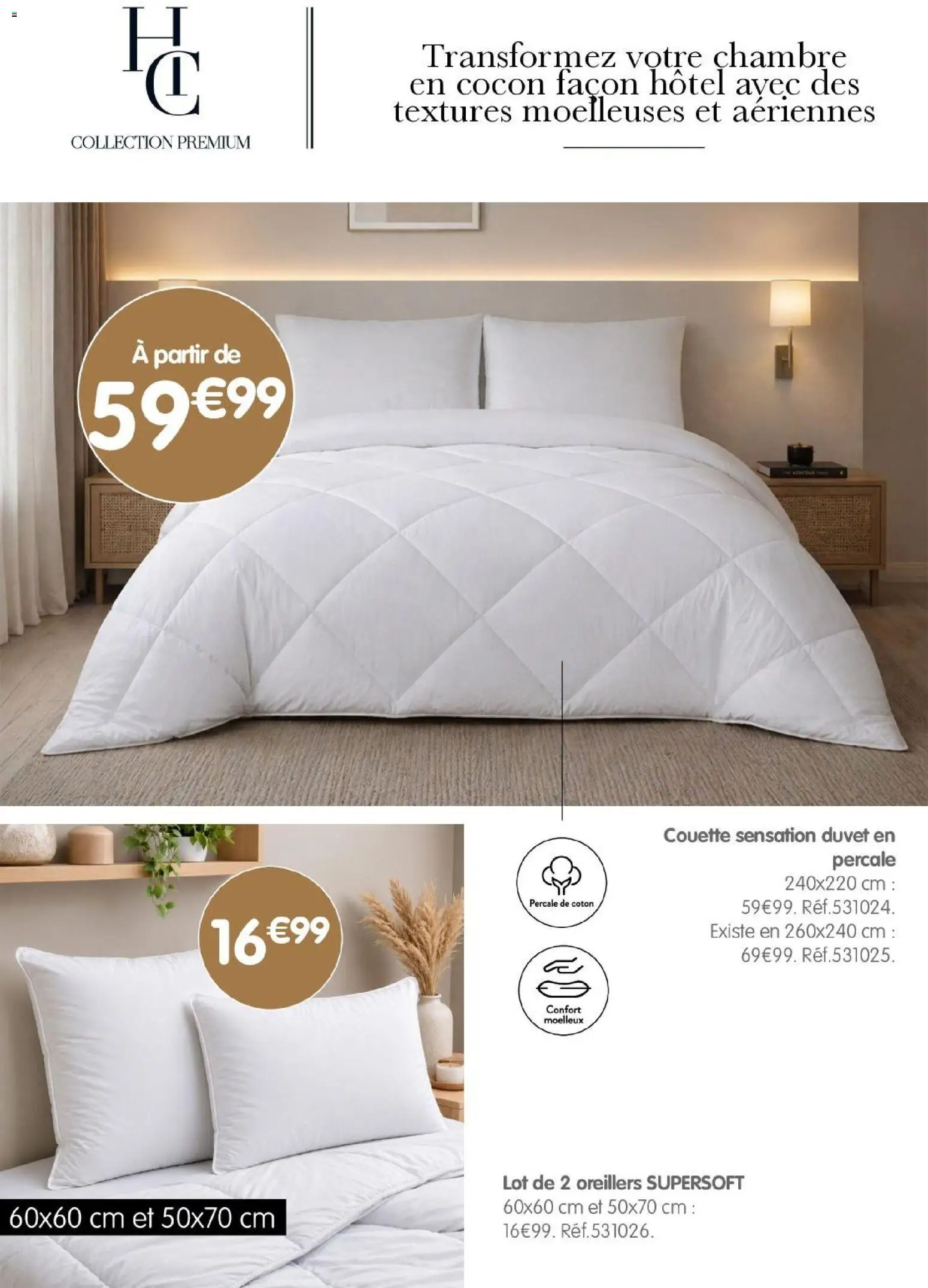 Prévisualisation de B&M - Catalogue Collection Premium du magasin B&M formulaire valide 03/09/2026 - Oreillers, Couette, Coton