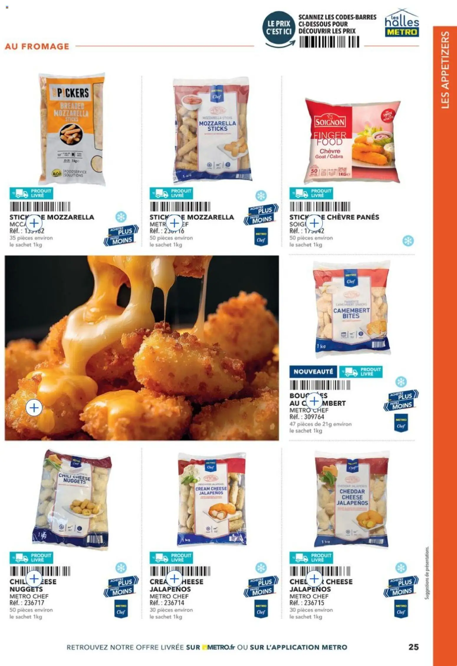 Prévisualisation de METRO - Restauration rapide du magasin METRO formulaire valide 14/04/2026 - Fromage, Livre, Mozzarella, Nuggets, Camembert, Cheddar