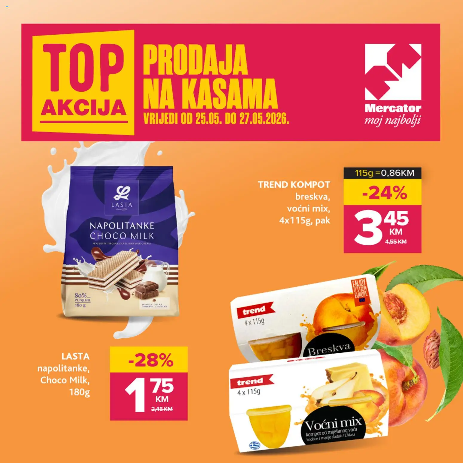 Pregled letka Mercator top ponuda trgovine Mercator vrijedi od 25.05.2026