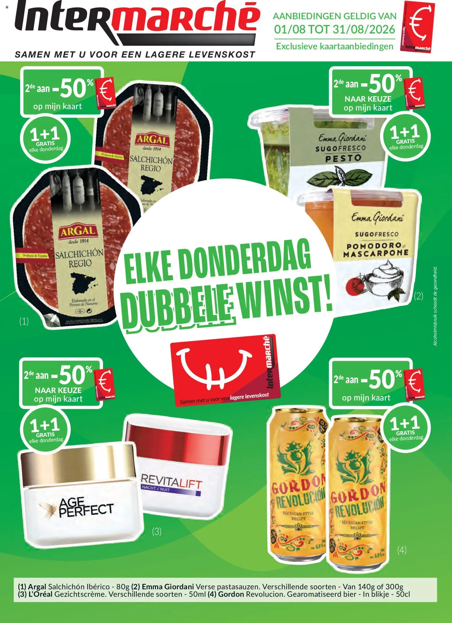 Voorbeeld van Intermarché augustusaanbiedingen met de Intermarché-kaart van winkel Intermarché geldig vanaf 01/08/2026