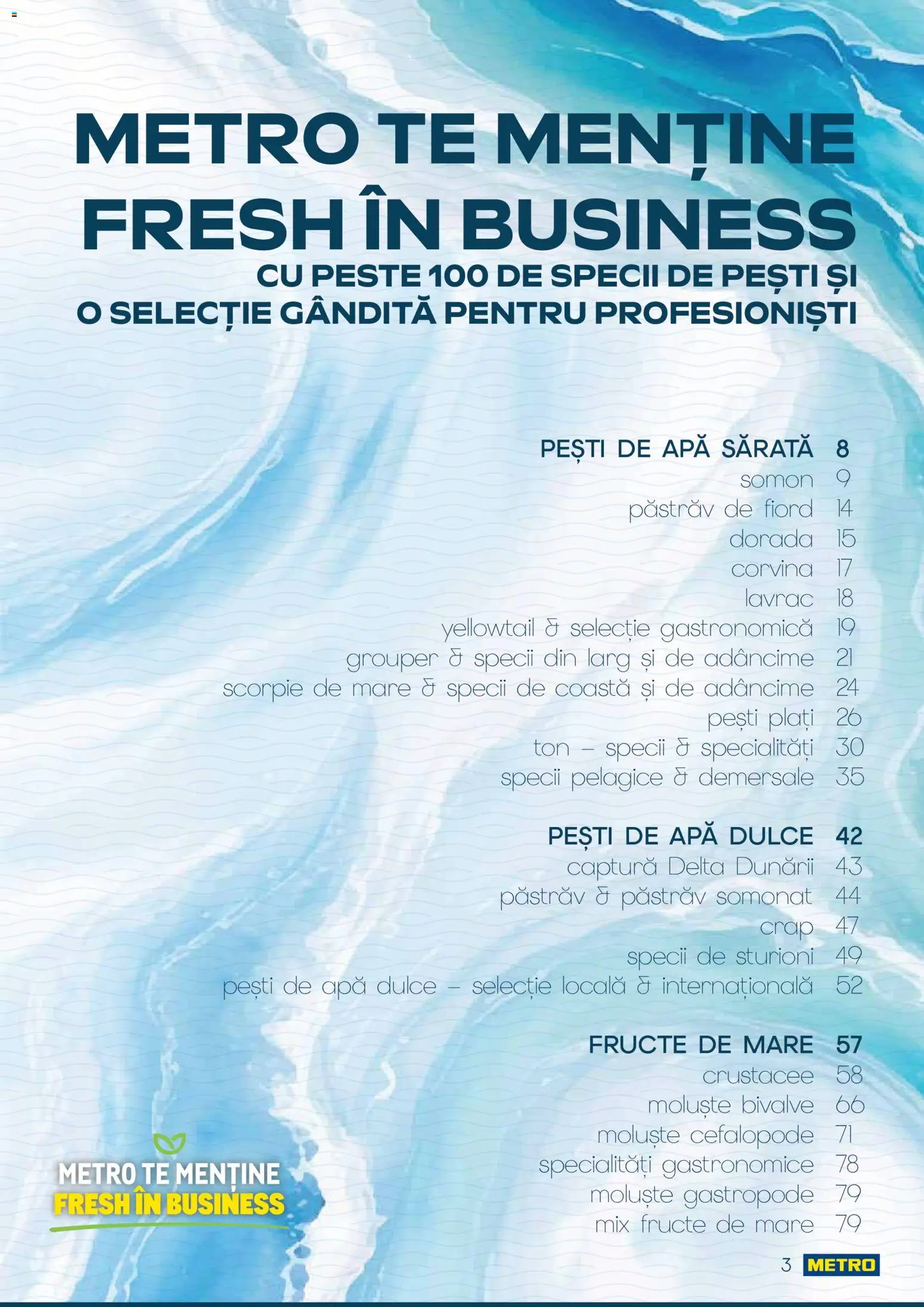 Previzualizarea de cataloage: Metro Metro Catalog Spui pește proaspăt, spui METRO valabil de la 01.10.2026 - Apă, Somon, Fructe De Mare, Pastrav, Fructe, Pește, Mix fructe