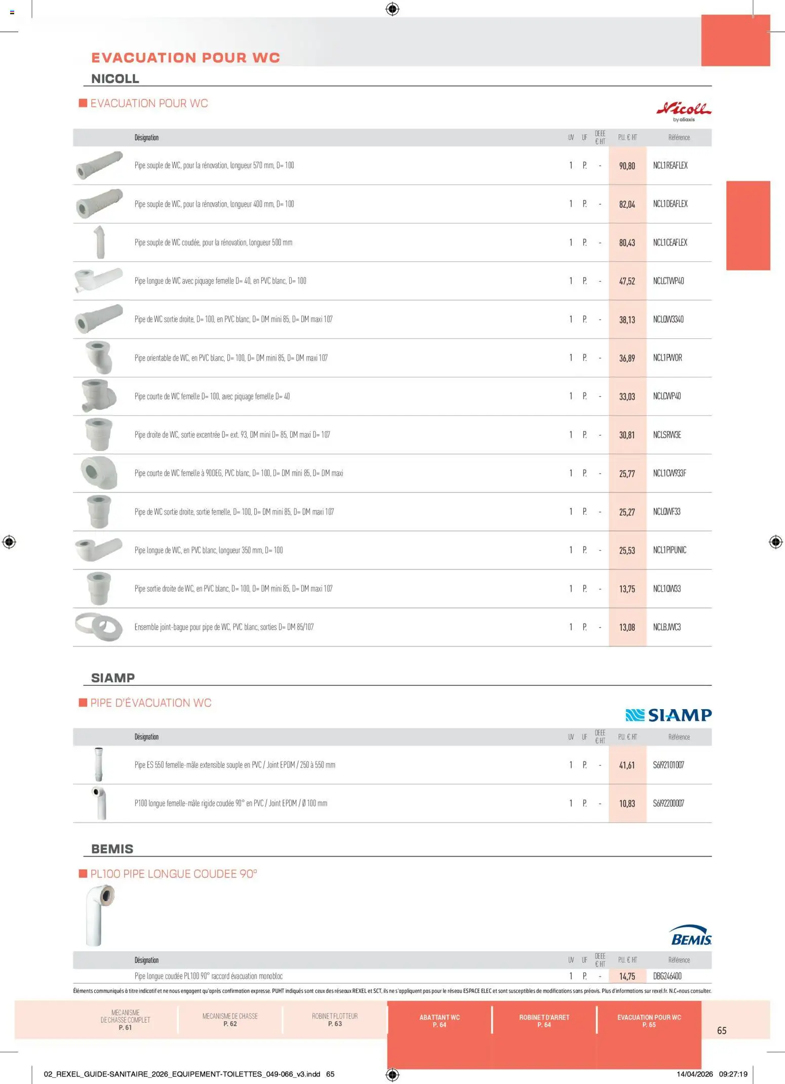 Prévisualisation de Rexel - Brochure Sanitaire du magasin Rexel formulaire valide 20/04/2026 - Abattant WC, Robinet