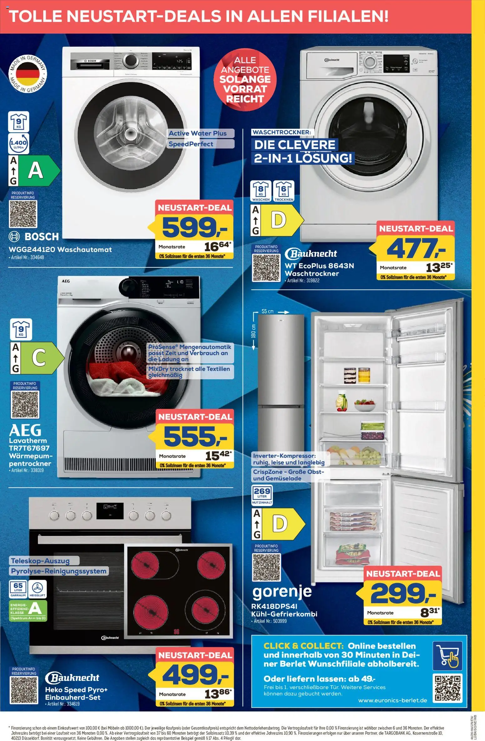 Vorschau von dem Prospekt des Geschäftes Euronics, gültig ab dem 22.10.2026 - Bosch, Waschtrockner, Obst, Gorenje