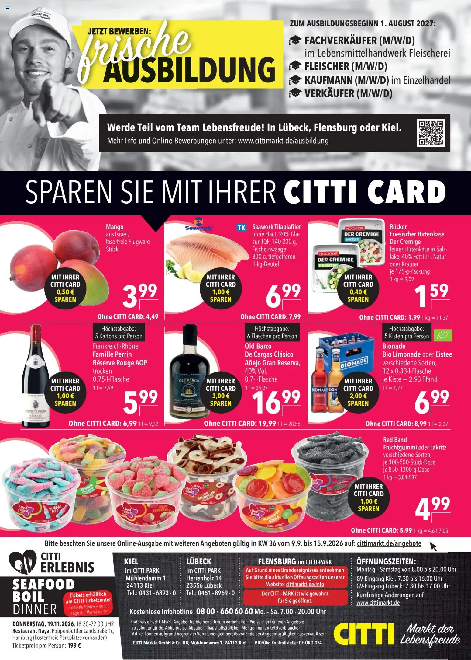 Vorschau von dem Prospekt des Geschäftes CITTI Markt, gültig ab dem 09.09.2026 - Mango, Uhr, Salz, Bionade, Limonade, Rouge