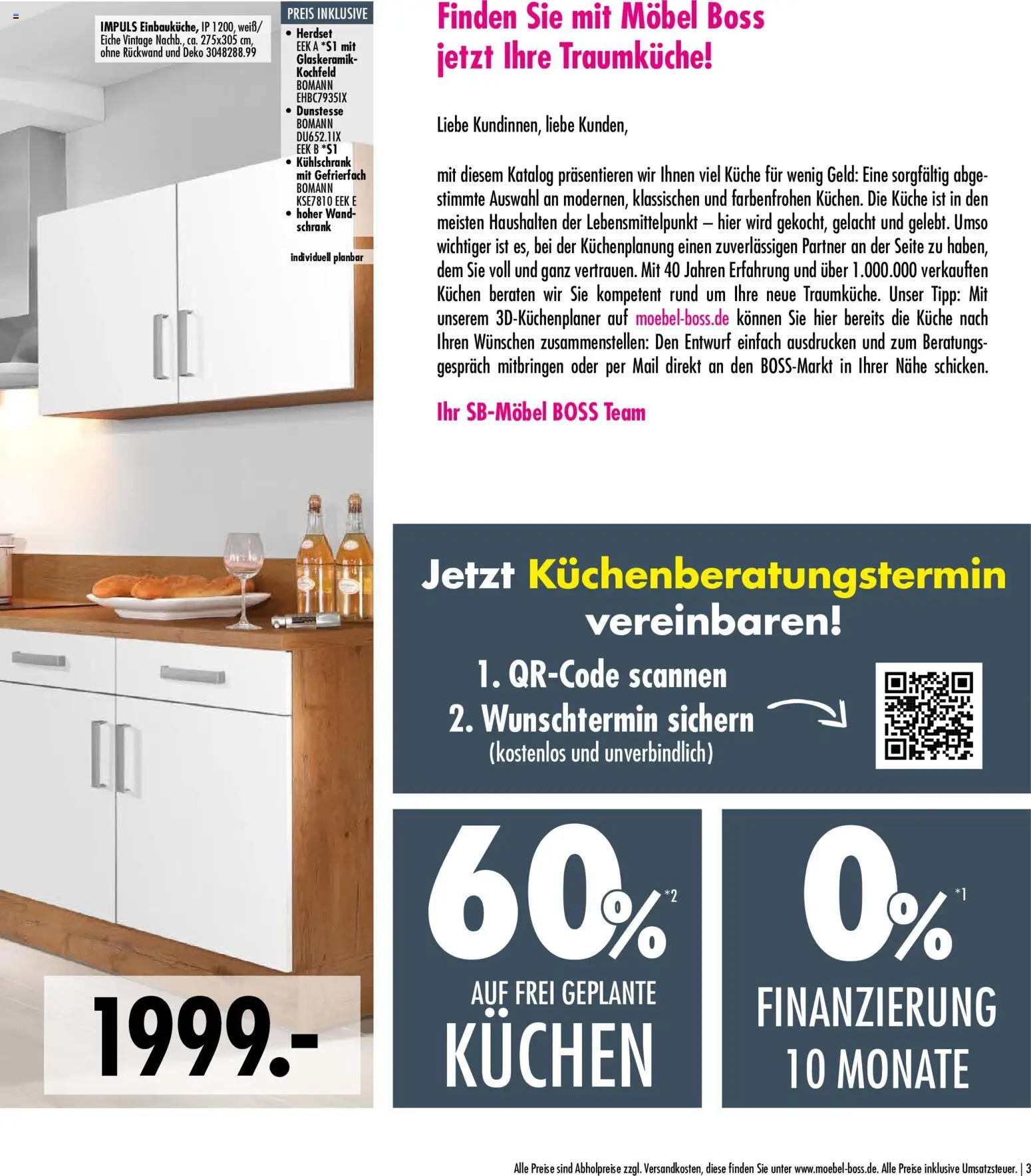 Vorschau von dem Prospekt des Geschäftes SB Möbel Boss, gültig ab dem 09.04.2026 - Kühlschrank, Kuchen, Küche, Schrank, Kochfeld