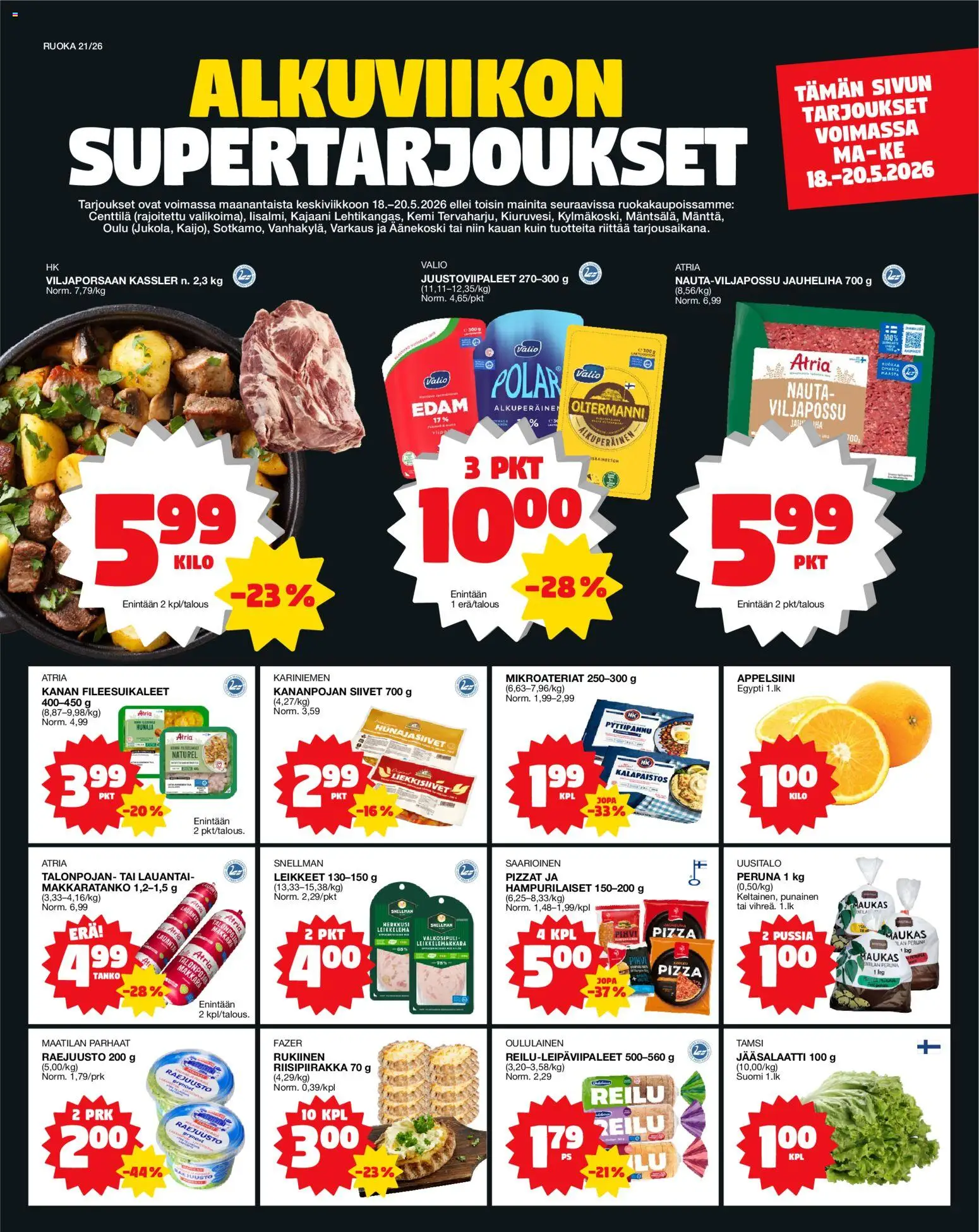 Kaupan Tokmanni Tokmanni ruokatarjoukset esikatselu, voimassa 18/05/2026