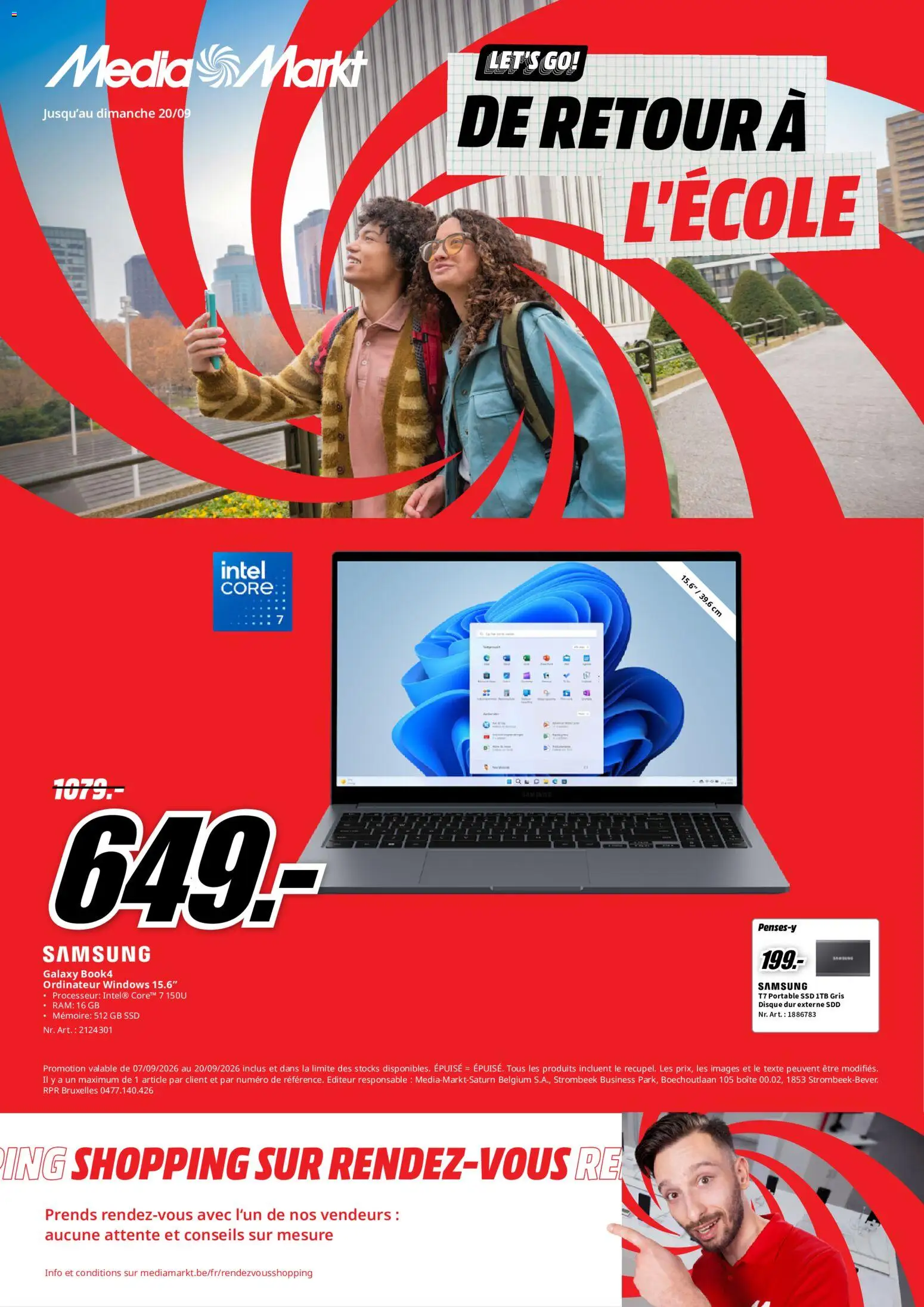 Voorbeeld van Media Markt Publicité van winkel Media Markt geldig vanaf 07/09/2026