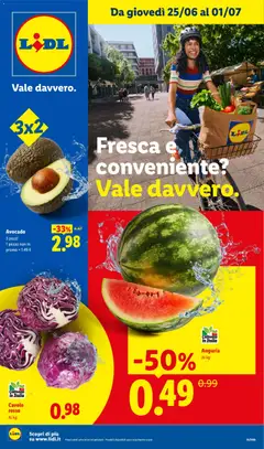 Anteprima dell'opuscolo Lidl volantino Fresca e conveniente dal negozio Lidl valido da 25/06/2026