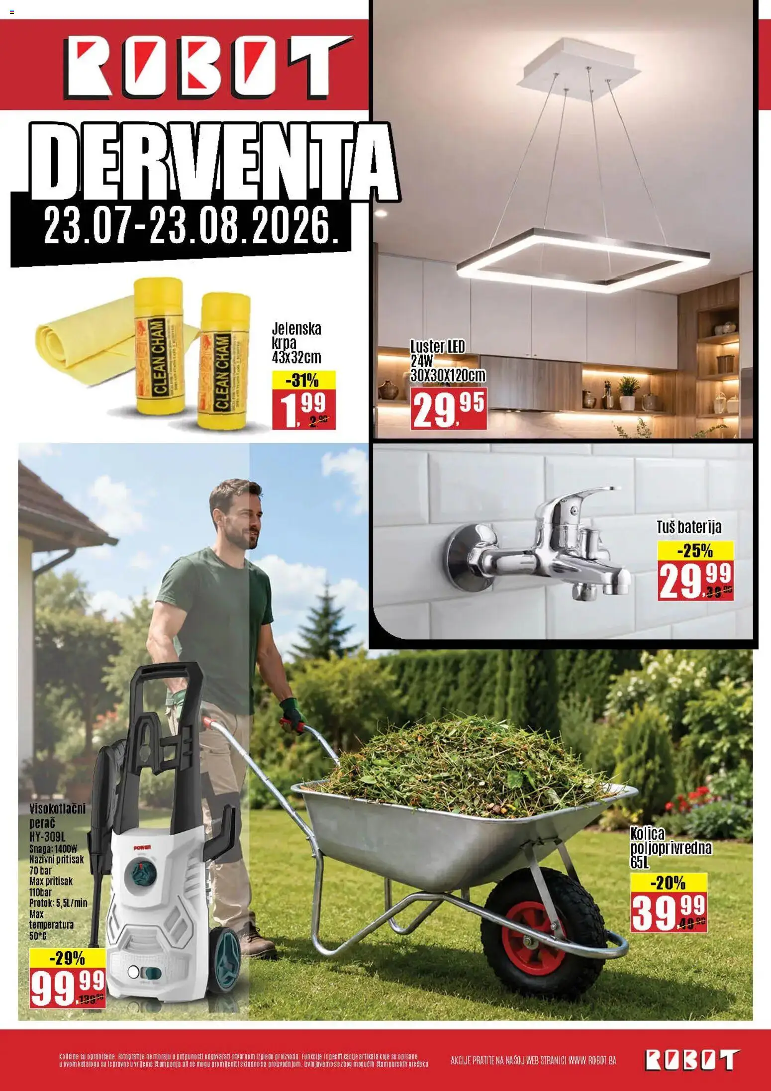 Pregled letka Robot Derventa trgovine Robot vrijedi od 23.07.2026