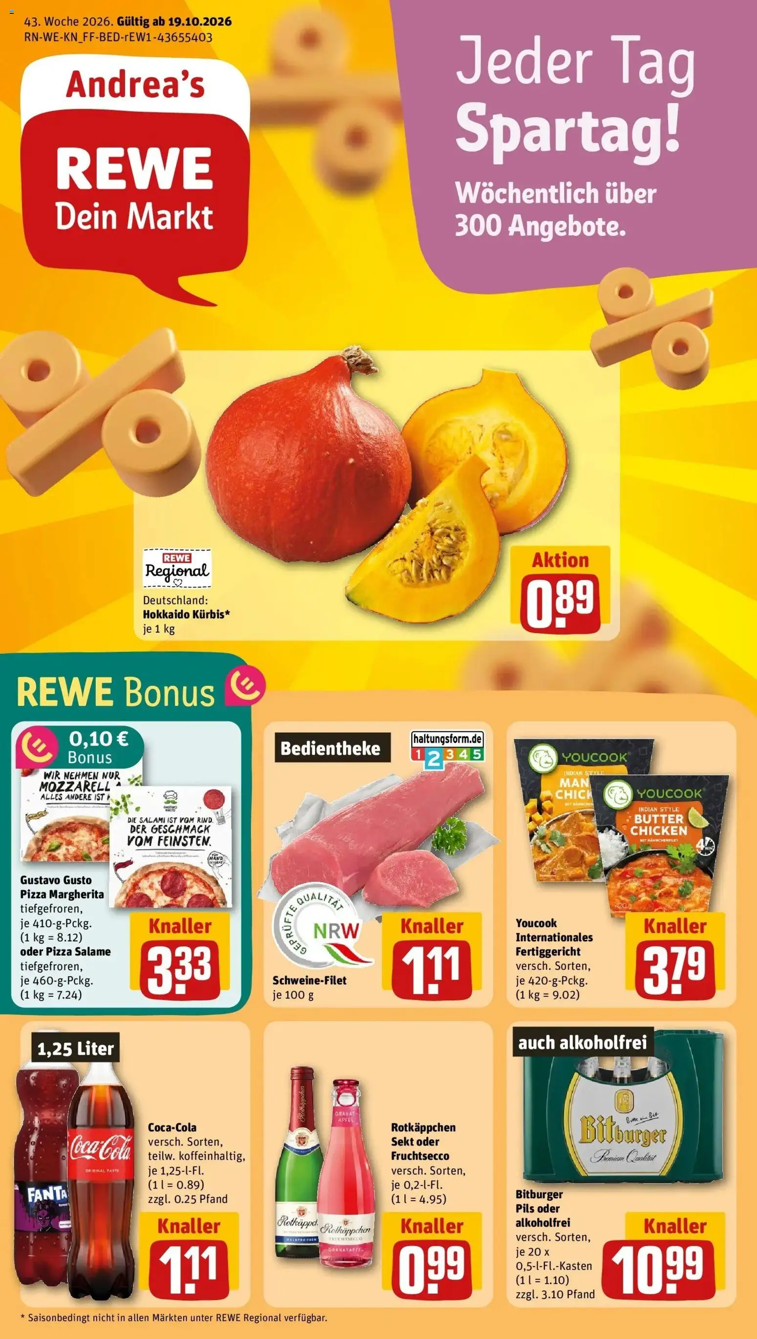 Vorschau von dem Prospekt des Geschäftes Rewe, gültig ab dem 19.10.2026
