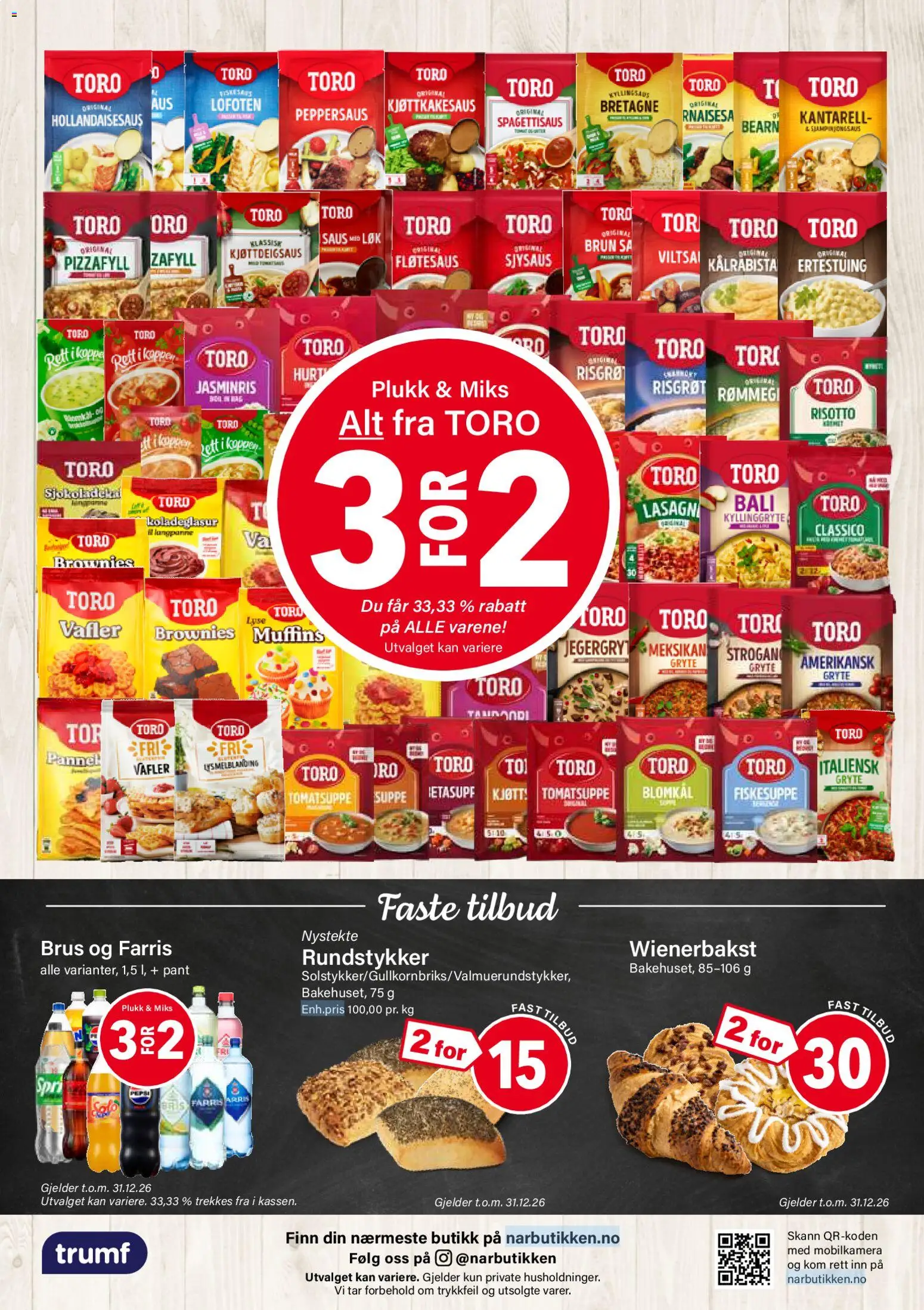 Forhåndsvis Nærbutikken kundeavis fra butikk Nærbutikken gyldig fra 01/10/2026 - Jasminris, Lasagne, Toro vafler, Løk, Blomkål, Saus, Muffins, Mais