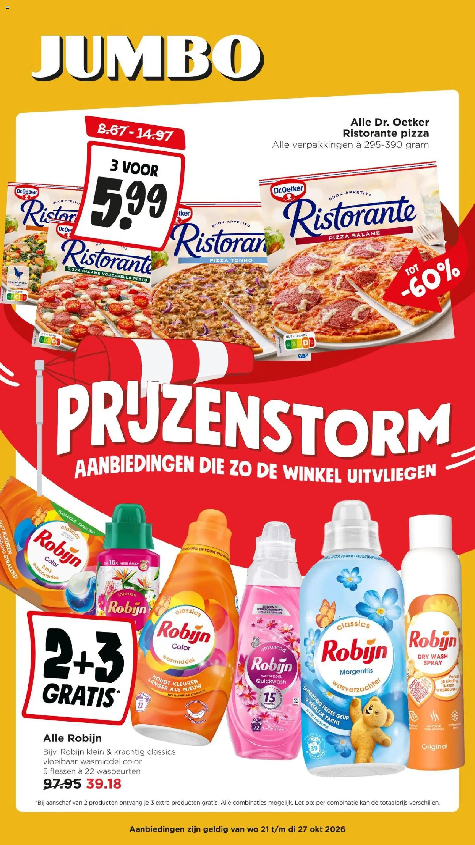 Voorbeeld van Jumbo folder van winkel Jumbo geldig vanaf 21-10-2026 - Mozzarella, Pesto, Wasmiddel, Robijn, Kan, Geur, Vloeibaar wasmiddel, Wascapsules