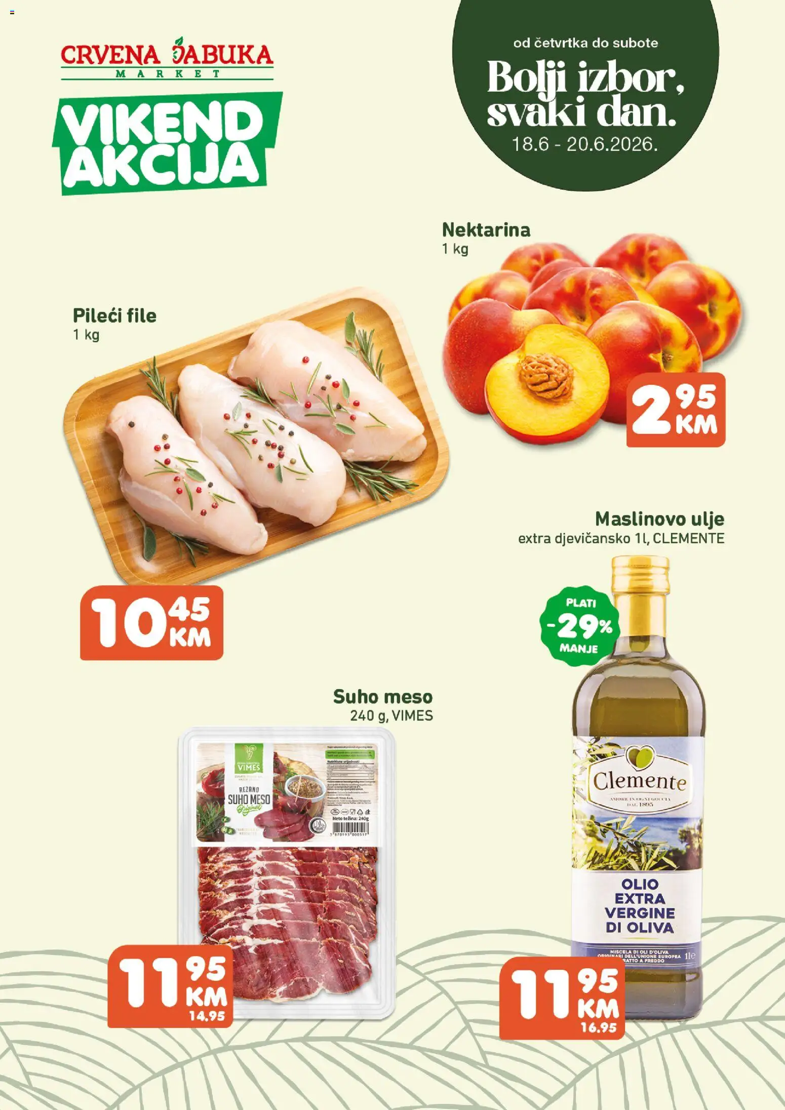 Pregled letka Crvena jabuka vikend akcija trgovine Crvena jabuka vrijedi od 18.06.2026