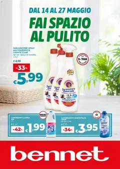 Anteprima dell'opuscolo bennet volantino Fai Spazio Al Pulito dal negozio bennet valido da 14/05/2026