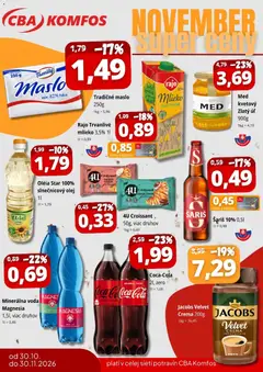 Náhľad CBA Komfos letáku platného od 30.10.2026