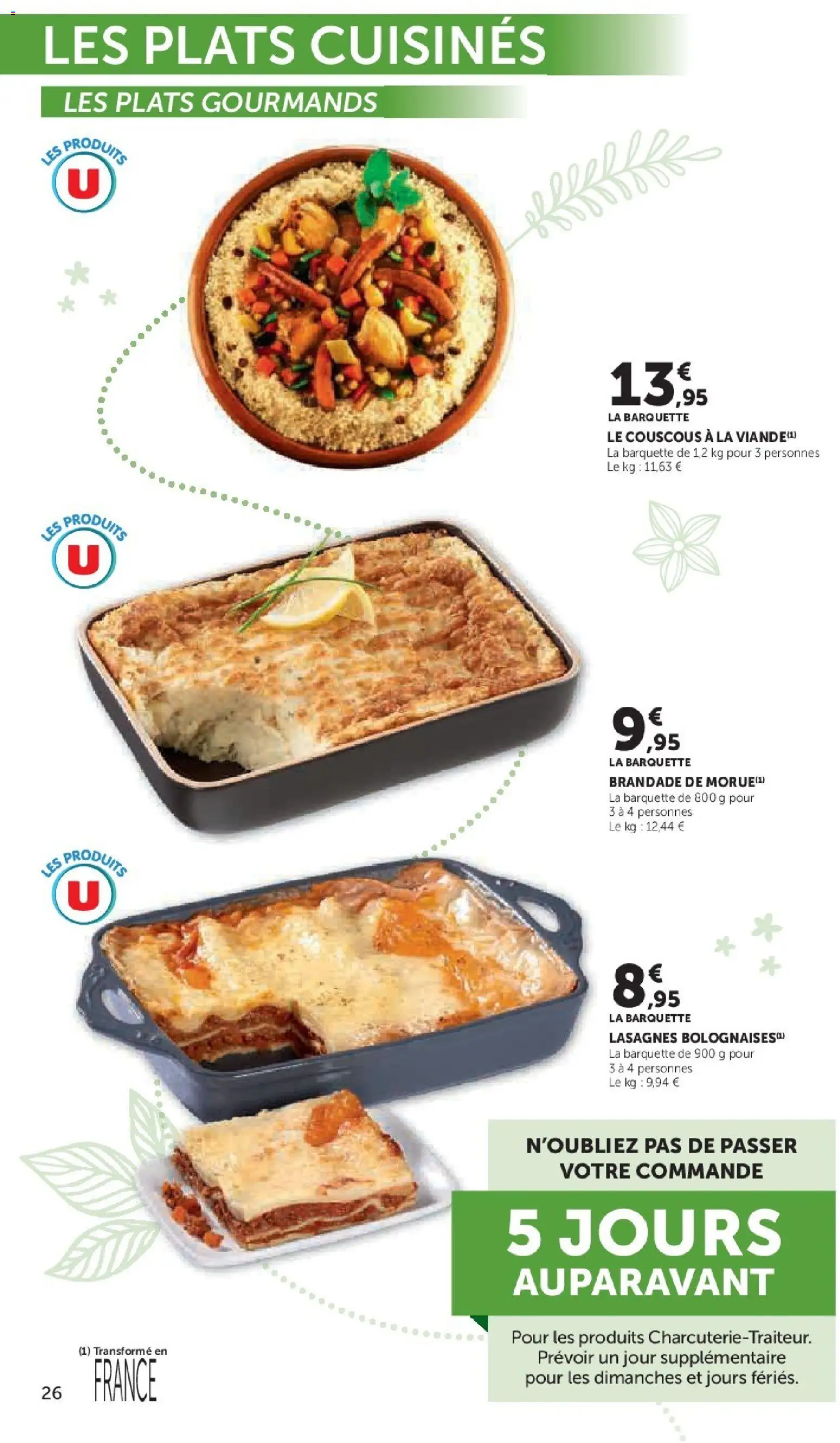 Prévisualisation de Super U - La carte Printemps Été du magasin Super U formulaire valide 03/03/2026 - Couscous, Lasagnes, Plats cuisinés
