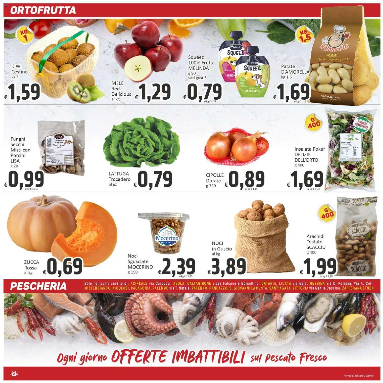 Anteprima dell'opuscolo Paghi Poco volantino dal negozio Paghi Poco valido da 23/10/2026 - Kiwi, Funghi, Insalata, Frutta, Cipolle, Arachidi, Scaffale, Mele