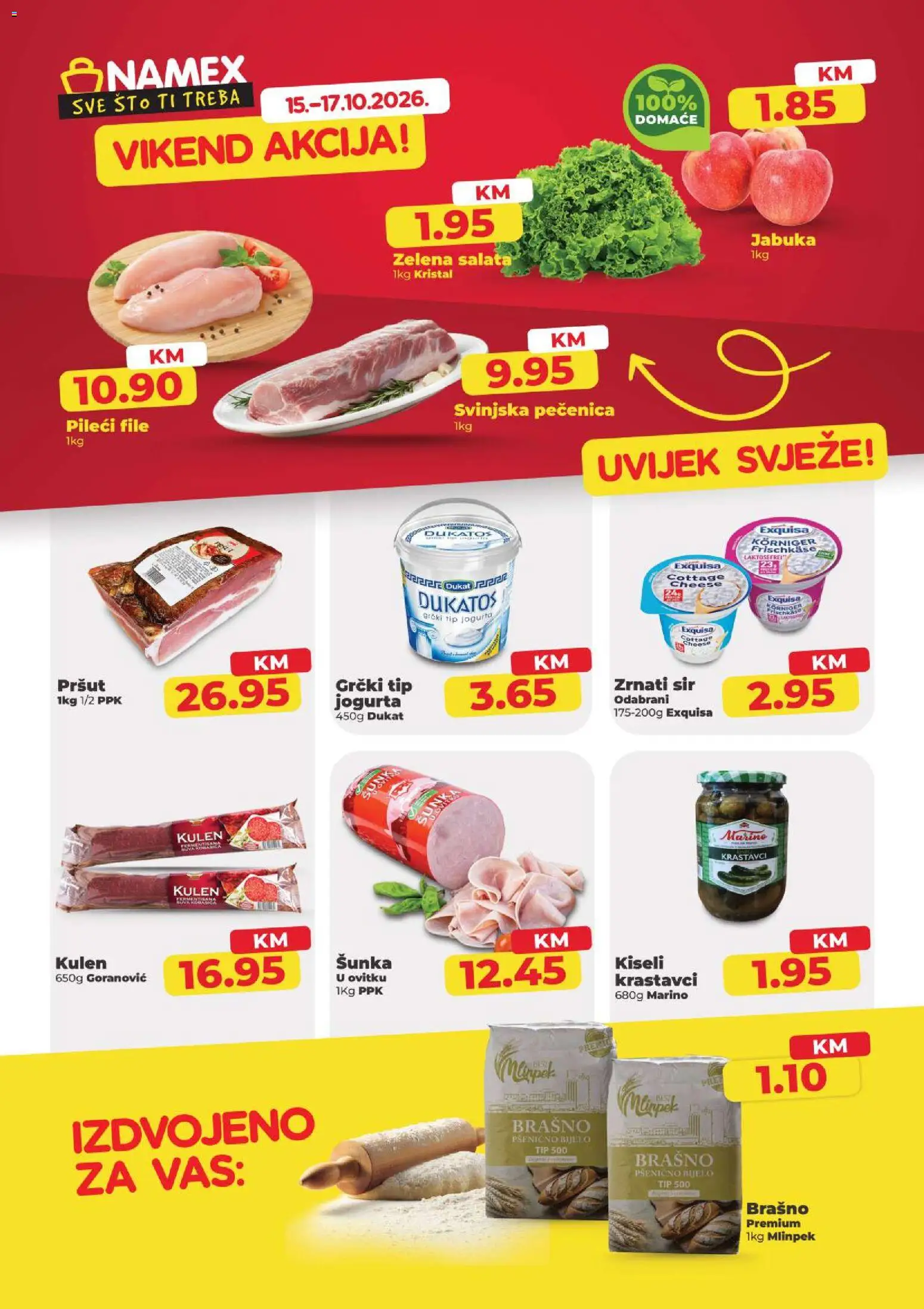 Pregled letka Namex vikend akcija trgovine Namex vrijedi od 15.10.2026