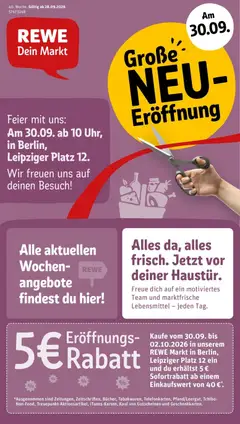Vorschau von dem Prospekt des Geschäftes Rewe, gültig ab dem 28.09.2026