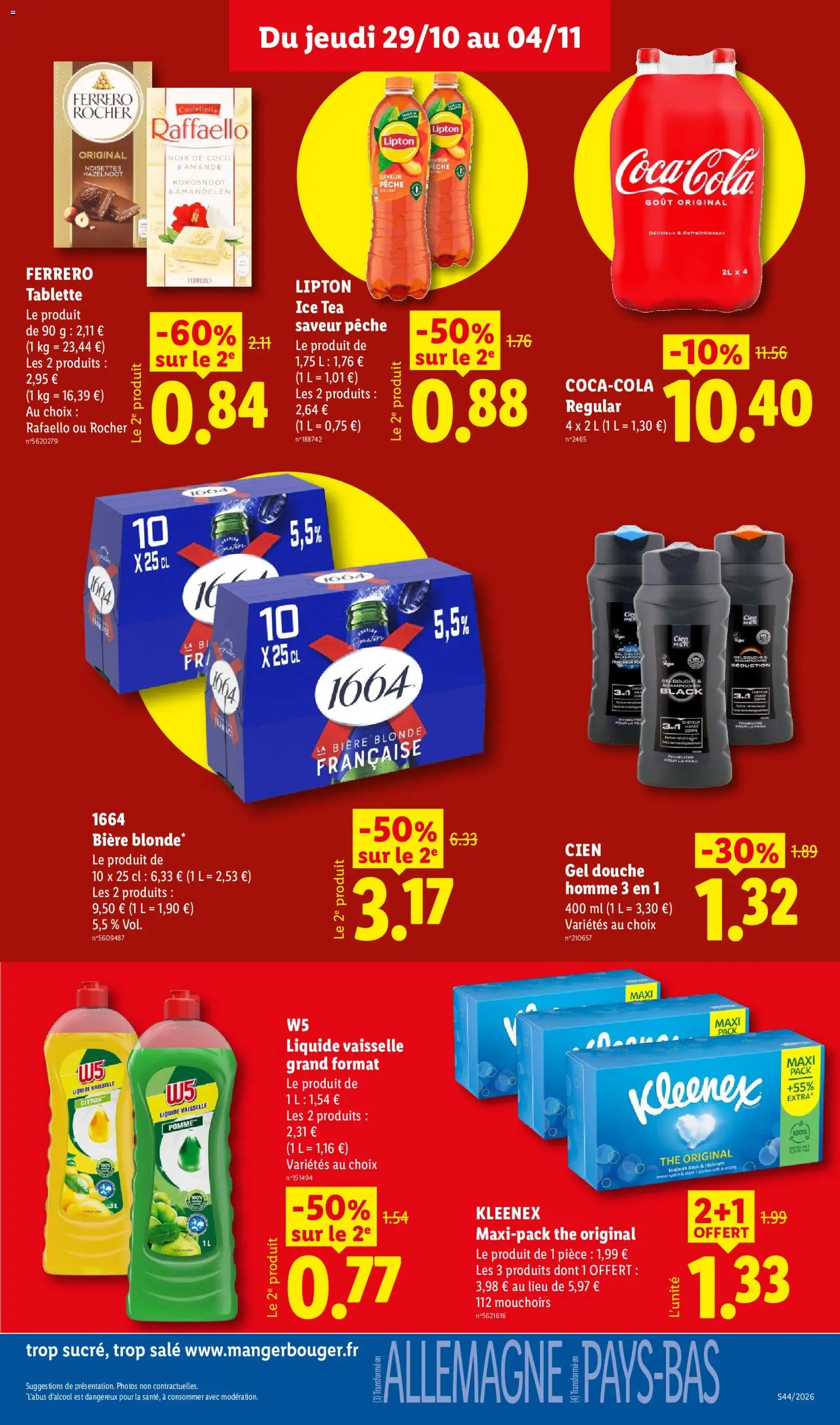 Prévisualisation de LIDL catalogue du magasin LIDL formulaire valide 29/10/2026 - Coco, Tablette, Pêche, Douche, Noix, Citron, Ice tea, Soda