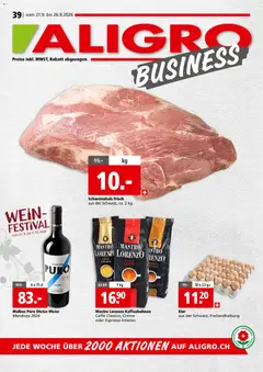Vorschau des Merkblatts Aligro aktionen Business Schlieren, Gossau SG, Frauenfeld, Rapperswil-Jona, Sargans, Bern vom Shop Aligro gültig von 21.09.2026 bis 26.09.2026