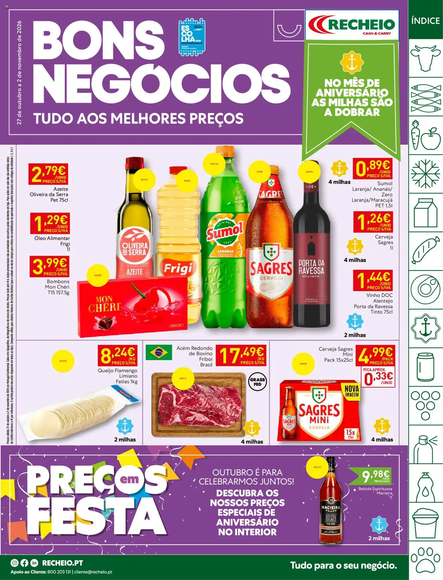 Pré-visualização do folheto da loja Recheio válida a partir de 27/10/2026 - Azeite, Vinho, Cerveja, Porta, Queijo, Bebida, Óleo alimentar, Óleo
