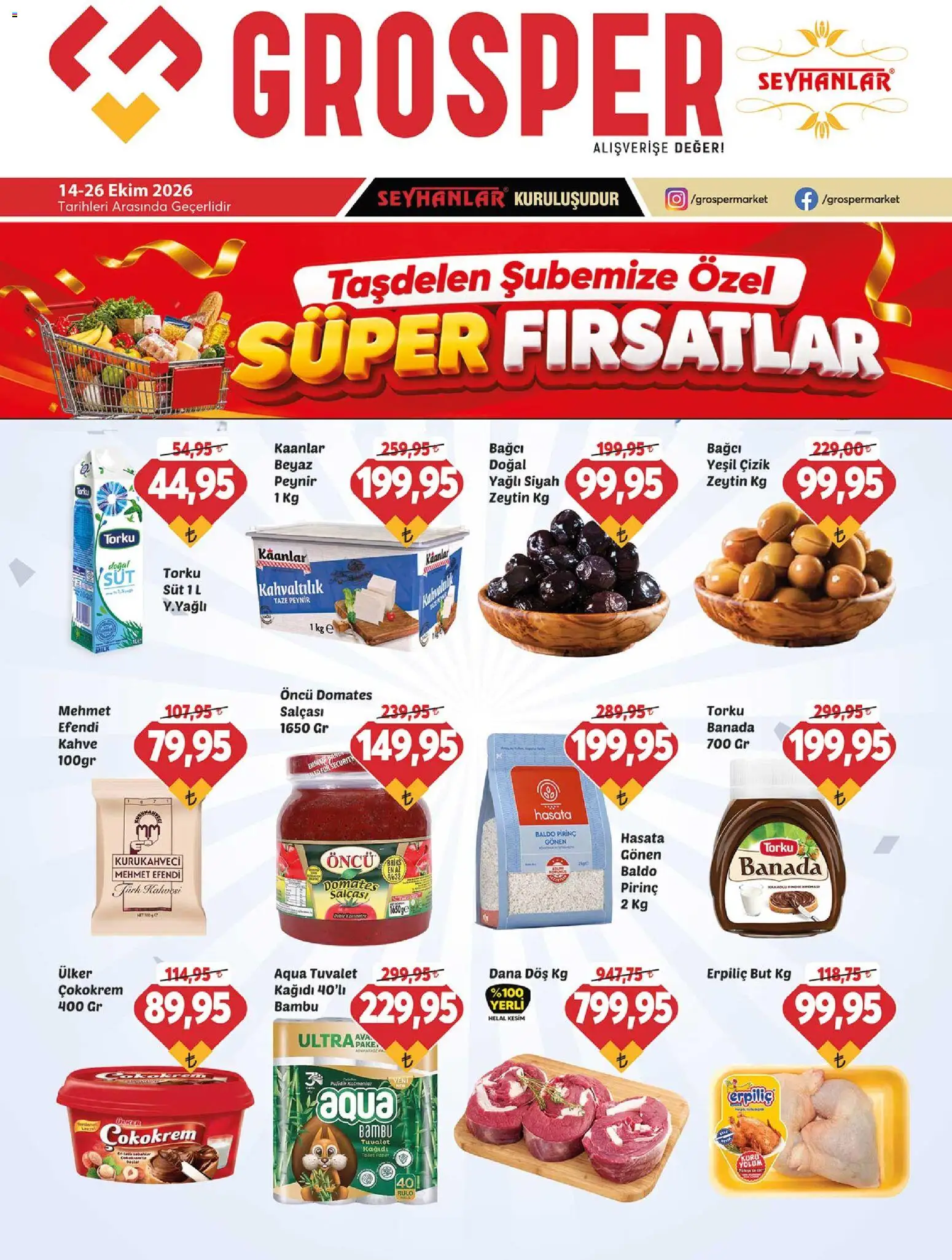 Grosper Grosper Katalog 14.10.2026 - Broşürünün önizlemesi - Kahve, Peynir, Süt, Zeytin, Tuvalet, Domates, Tuvalet kağıdı, Pirinç