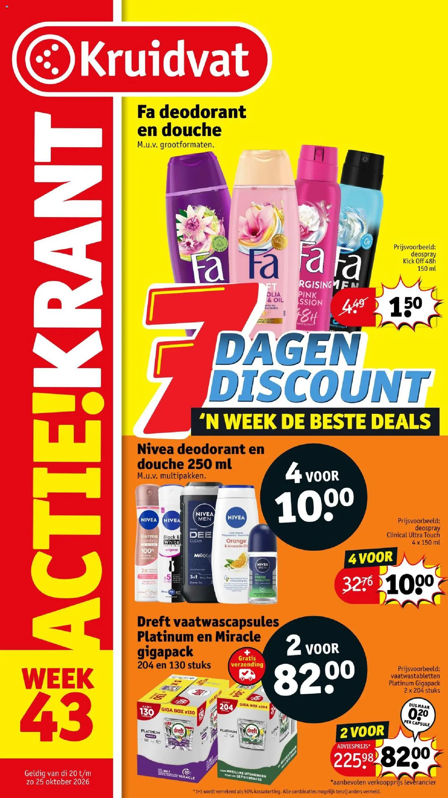 Voorbeeld van Kruidvat folder van winkel Kruidvat geldig vanaf 20-10-2026 - Avocado, Box, Douche, Vaatwastabletten, Deodorant, Capsule, Vaatwascapsules