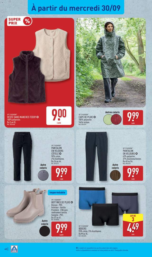 Nouveau catalogue Aldi à partir du 29/09