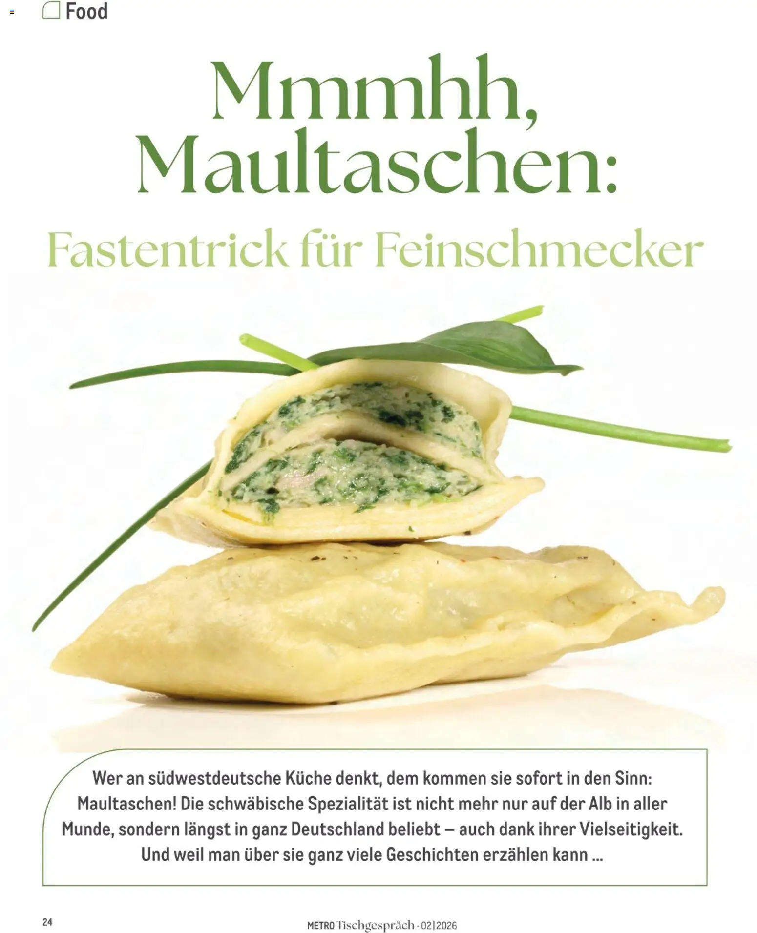 Vorschau von dem Prospekt des Geschäftes Metro, gültig ab dem 01.09.2026 - Küche, Maultaschen
