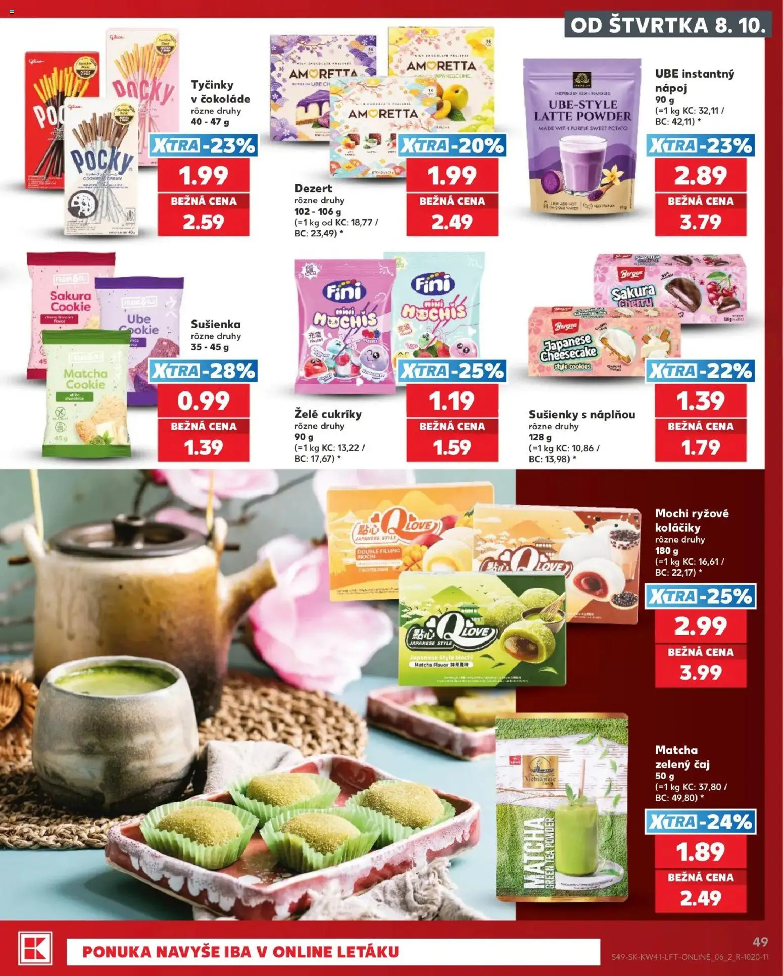 Náhľad Kaufland letáku platného od 08.10.2026 - Matcha, Čaj, Dezert, Zelený čaj, Cukríky, Sušienky