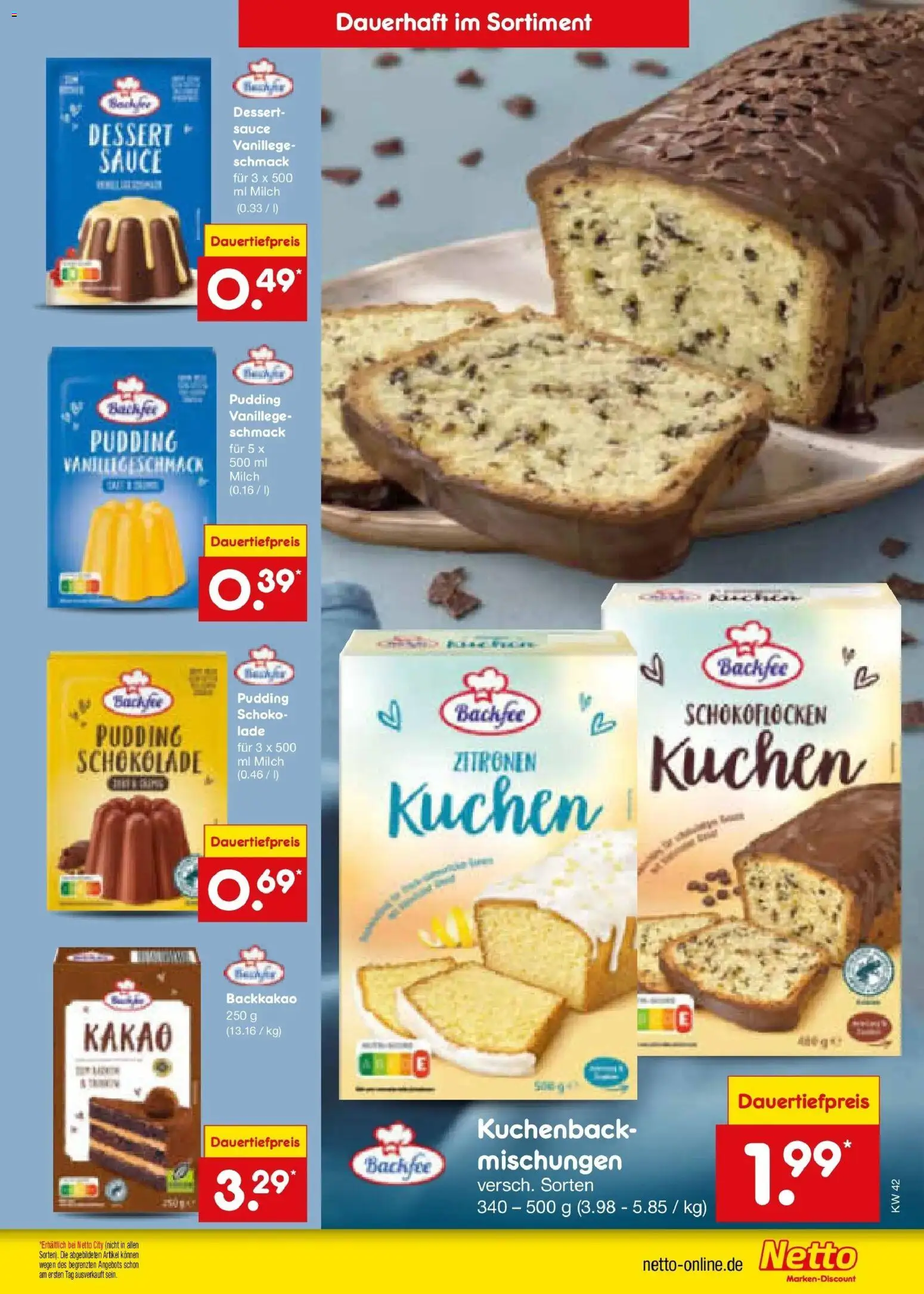 Vorschau von dem Prospekt des Geschäftes Netto Marken-Discount, gültig ab dem 12.10.2026 - Kuchen, Schokolade, Milch, Zitronen, Pudding