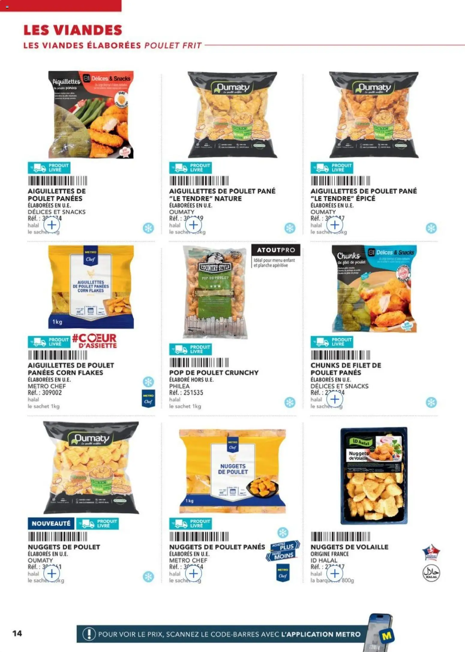 Prévisualisation de METRO - Restauration rapide du magasin METRO formulaire valide 14/04/2026 - Snacks, Livre, Nuggets, Aiguillettes de poulet, Poulet frit, Poulet pané, Nuggets de poulet, Aiguillettes de poulet panees