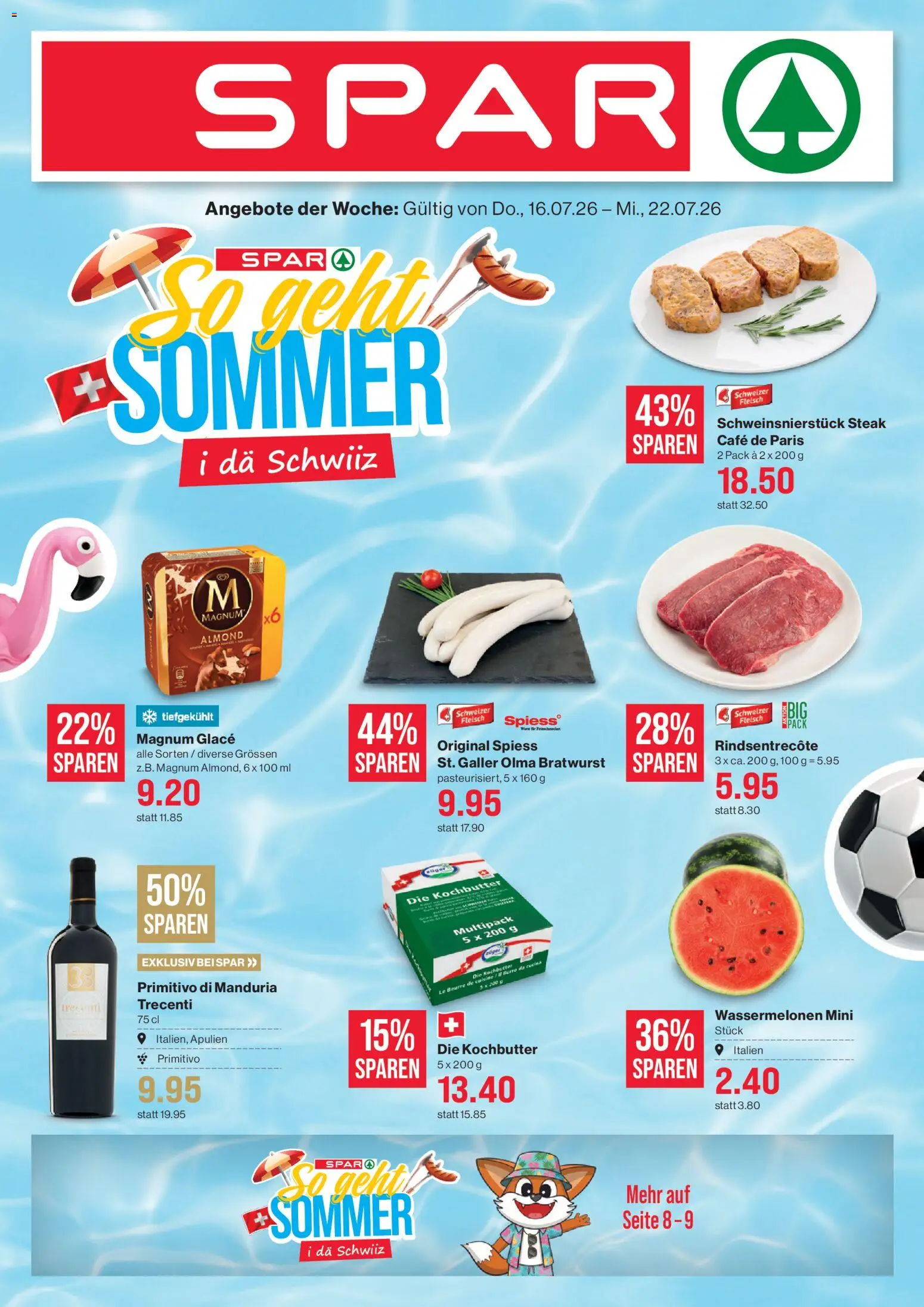 Vorschau des Merkblatts SPAR aktionen vom Shop SPAR gültig von 16.07.2026 bis 22.07.2026