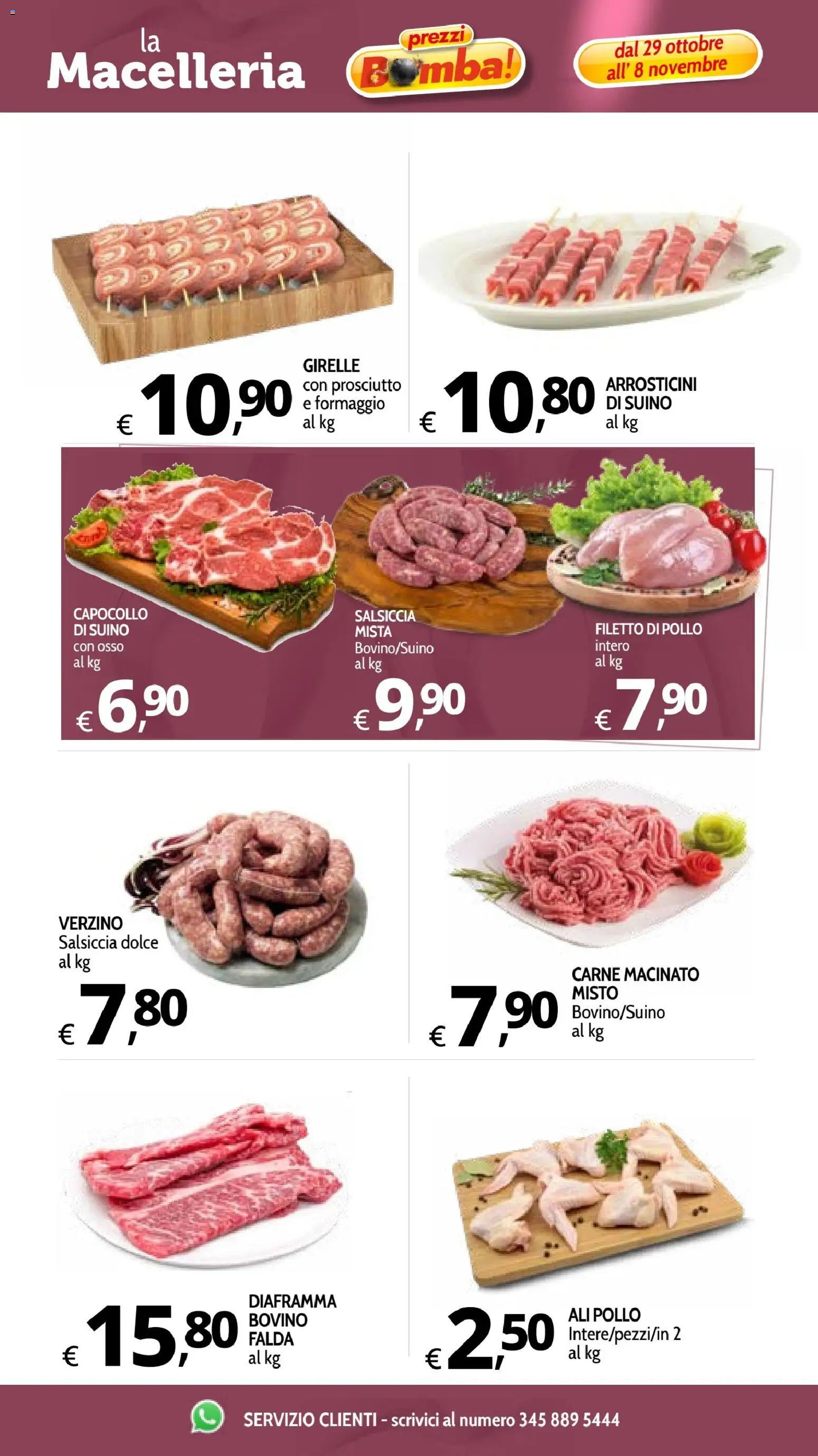 Anteprima dell'opuscolo Primo Prezzo volantino dal negozio Primo Prezzo valido da 29/10/2026 - Pollo, Carne, Formaggio, Arrosticini, Salsiccia, Bovino, Filetto, Macinato