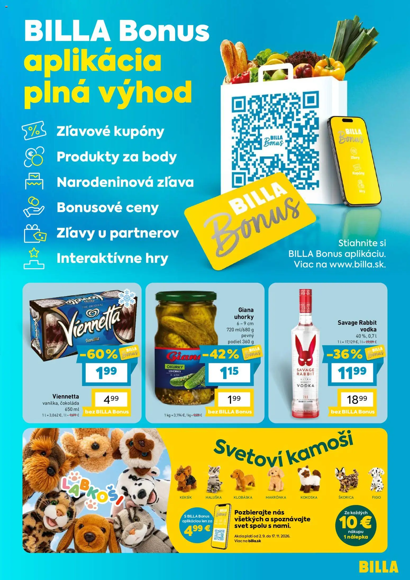 Náhľad Billa letáku platného od 14.10.2026 - Čokoláda, Vodka, Uhorky