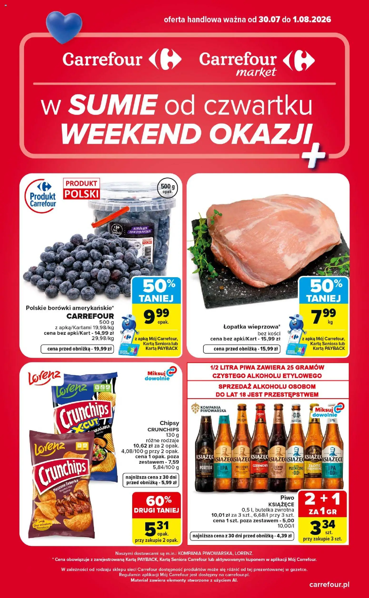 Pogląd gazetki "Carrefour gazetka - Weekend okazji" ze sklepu Carrefour ważnej od 30.07.2026