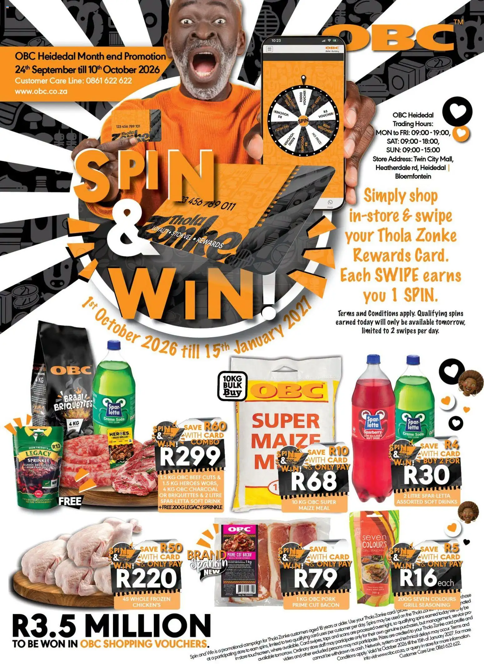 Preview of OBC flyer valid from 24/09/2026 - Maize meal, Spices, Grill, Pork, Beef, Bacon, Herbs, Seasoning