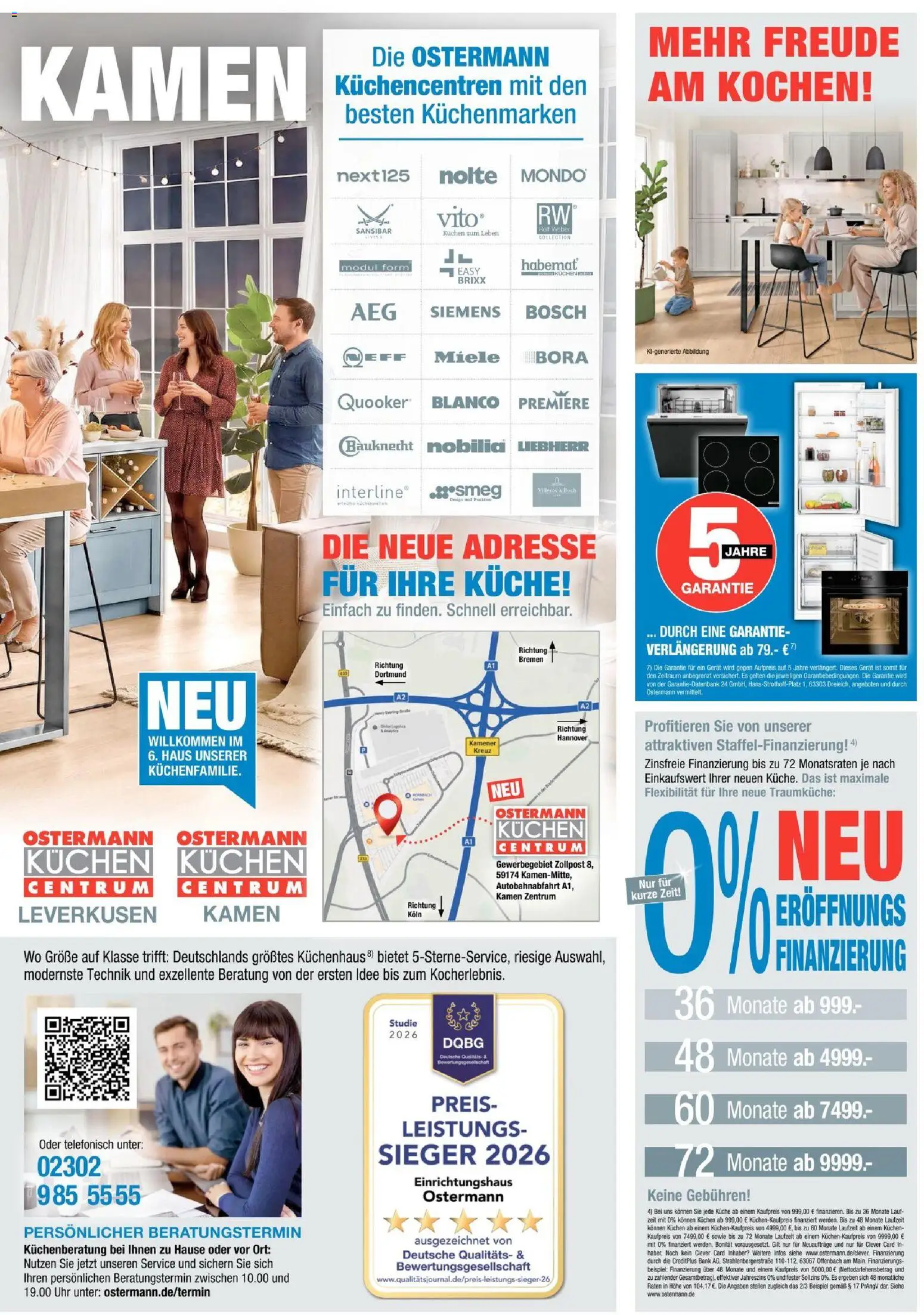 Vorschau von dem Prospekt des Geschäftes Ostermann, gültig ab dem 31.10.2026 - Uhr, Bosch, Kuchen, Siemens, Küche, Miele, Liebherr, Neff