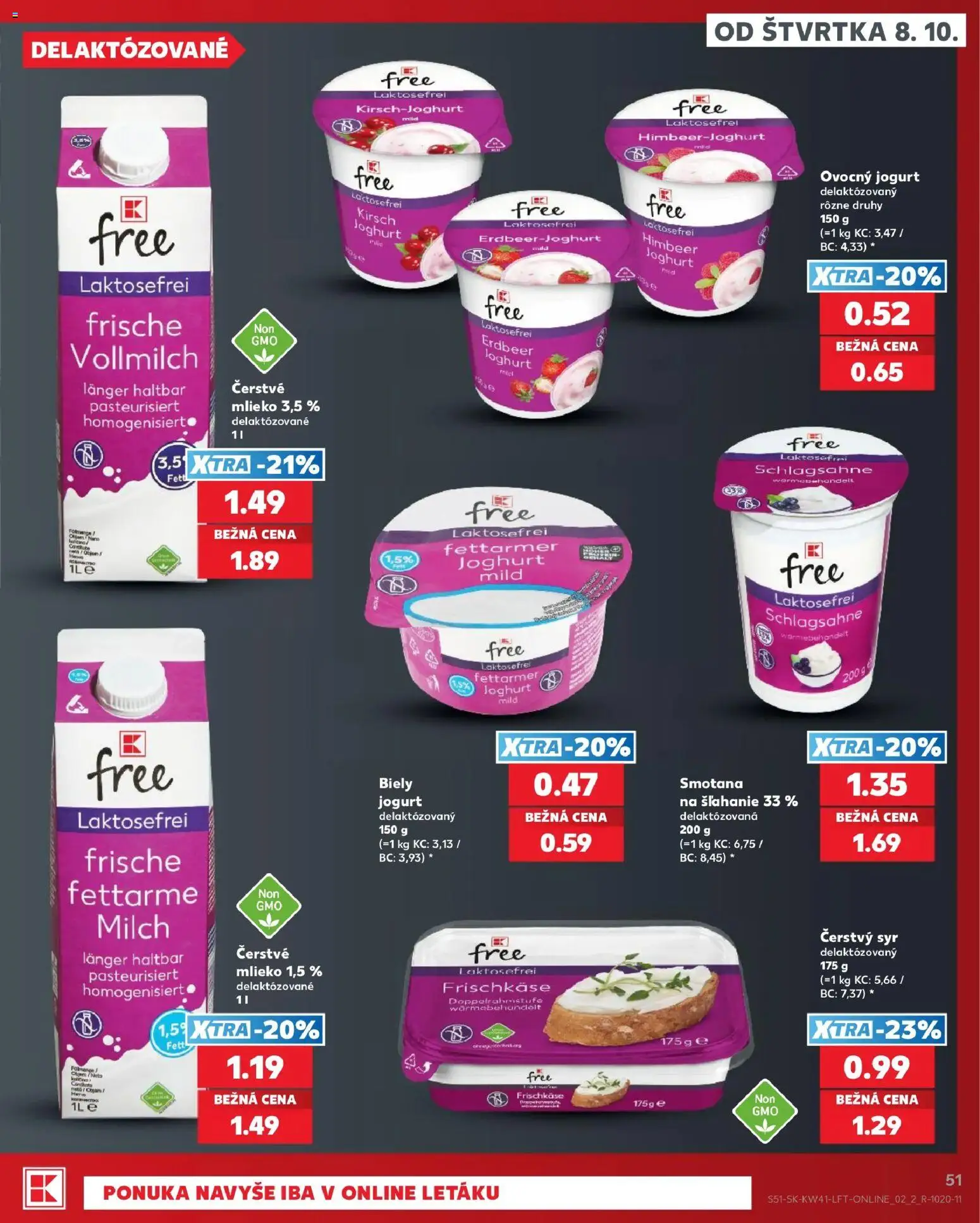 Náhľad Kaufland letáku platného od 08.10.2026 - Syr, Mlieko, Jogurt, Smotana