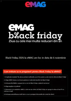 Previzualizarea de cataloage: Emag Emag Black Friday notificarea valabil de la 09.10.2026