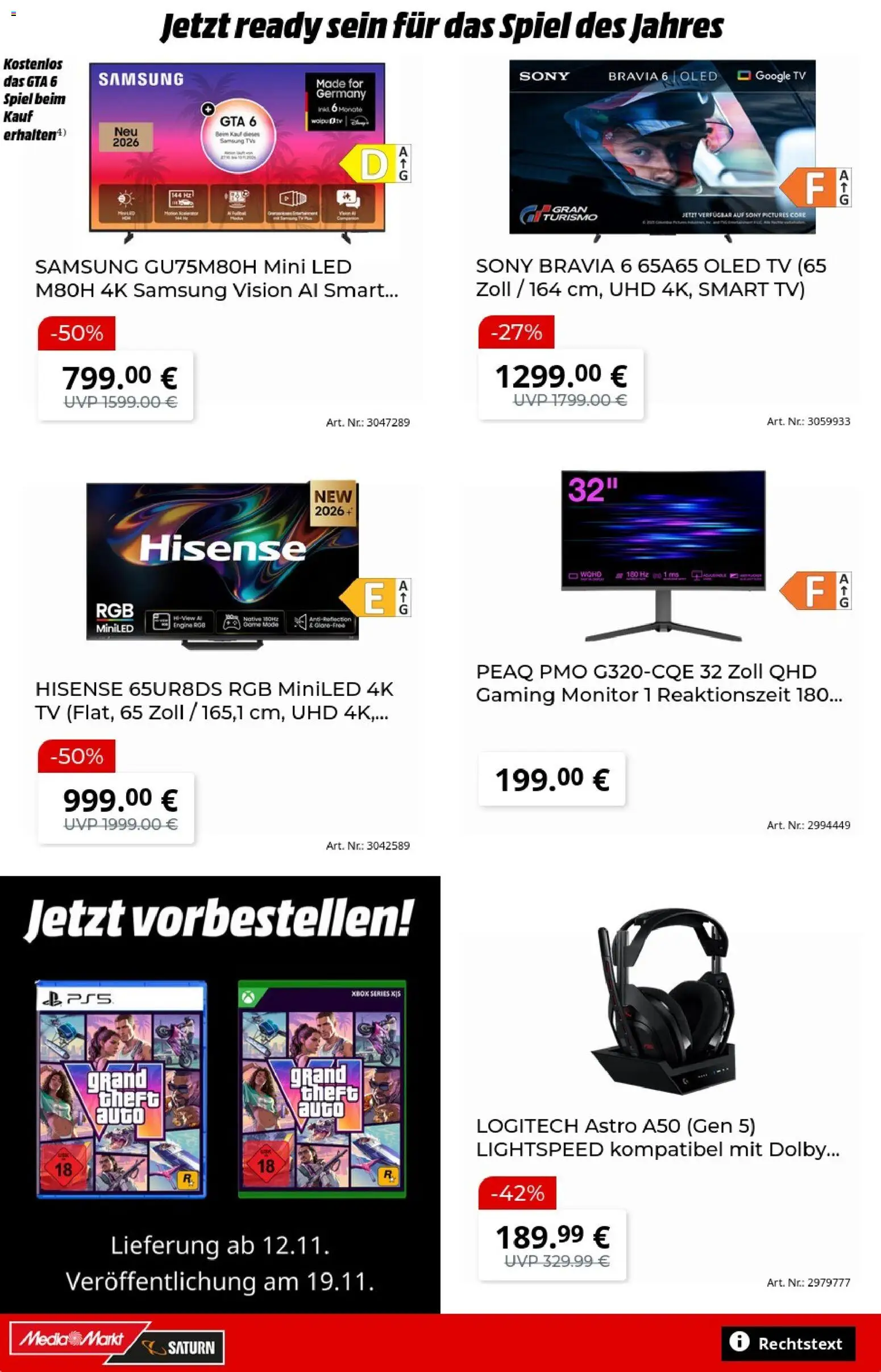 Vorschau von dem Prospekt des Geschäftes Media Markt, gültig ab dem 27.10.2026 - Samsung, TV, Xbox, Sony, Monitor, Smart TV, Spiel, Hisense