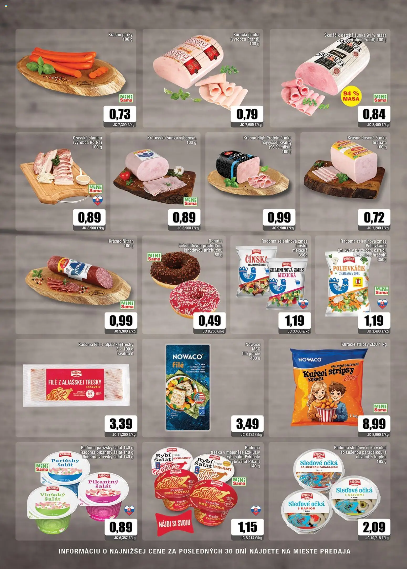Náhľad Sama letáku platného od 02.10.2026 - Protein, Mrkva, Treska, Kuracie stripsy, Slanina, Párky, Hrášok, Kuracia šunka