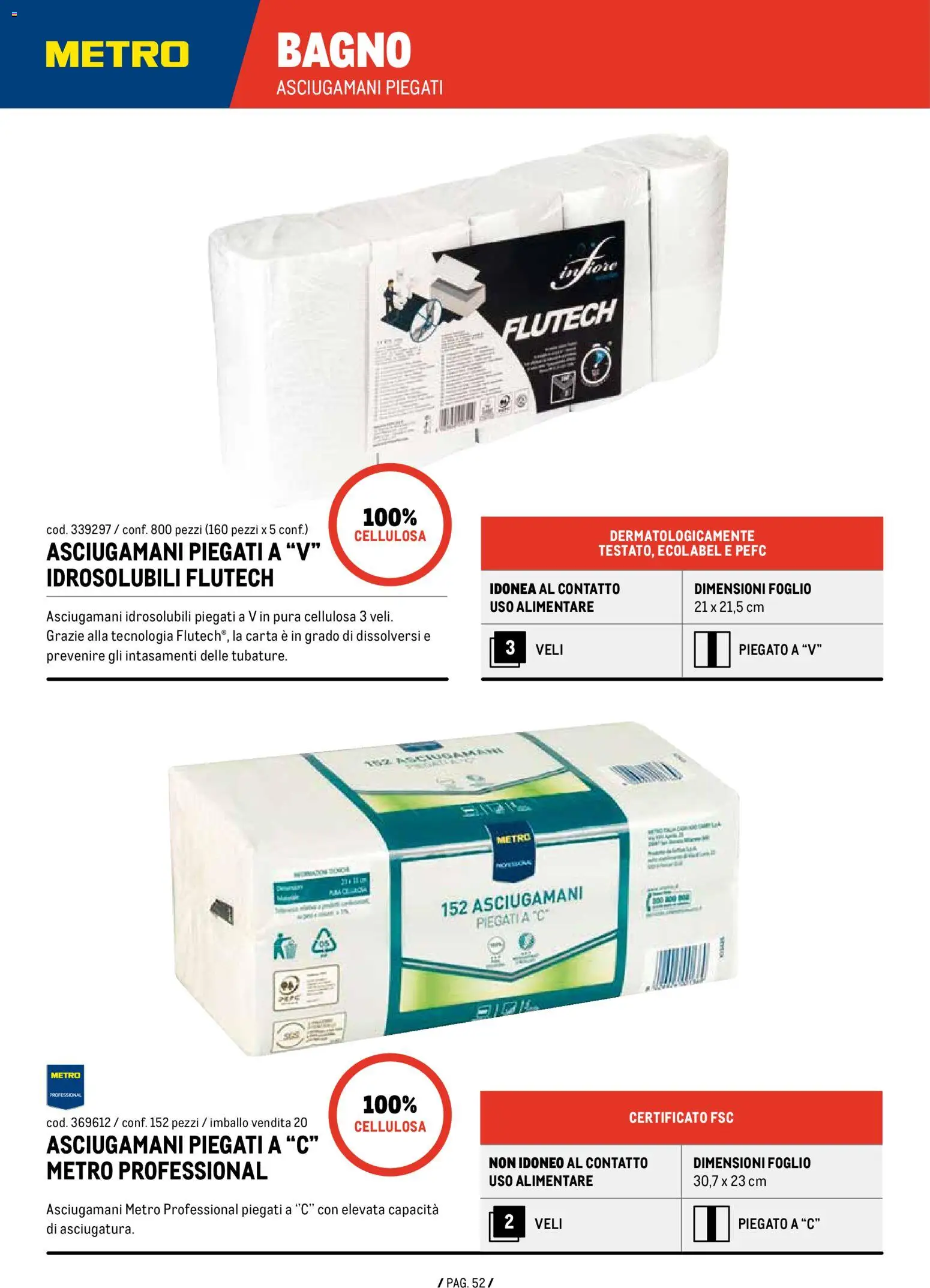 Anteprima dell'opuscolo Volantino Detergenza dal negozio Metro valido da 07/01/2026 - Bagno, Foglio, Asciugamani