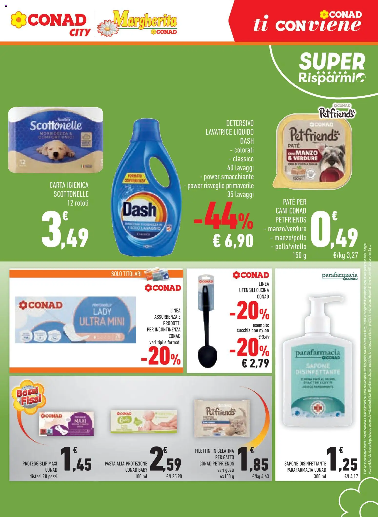 Anteprima dell'opuscolo Conad volantino Margherita Lombardia dal negozio Conad valido da 21/10/2026 - Pasta, Lavatrice, Manzo, Verdure, Sapone, Detergente, Paté, Paté per cani