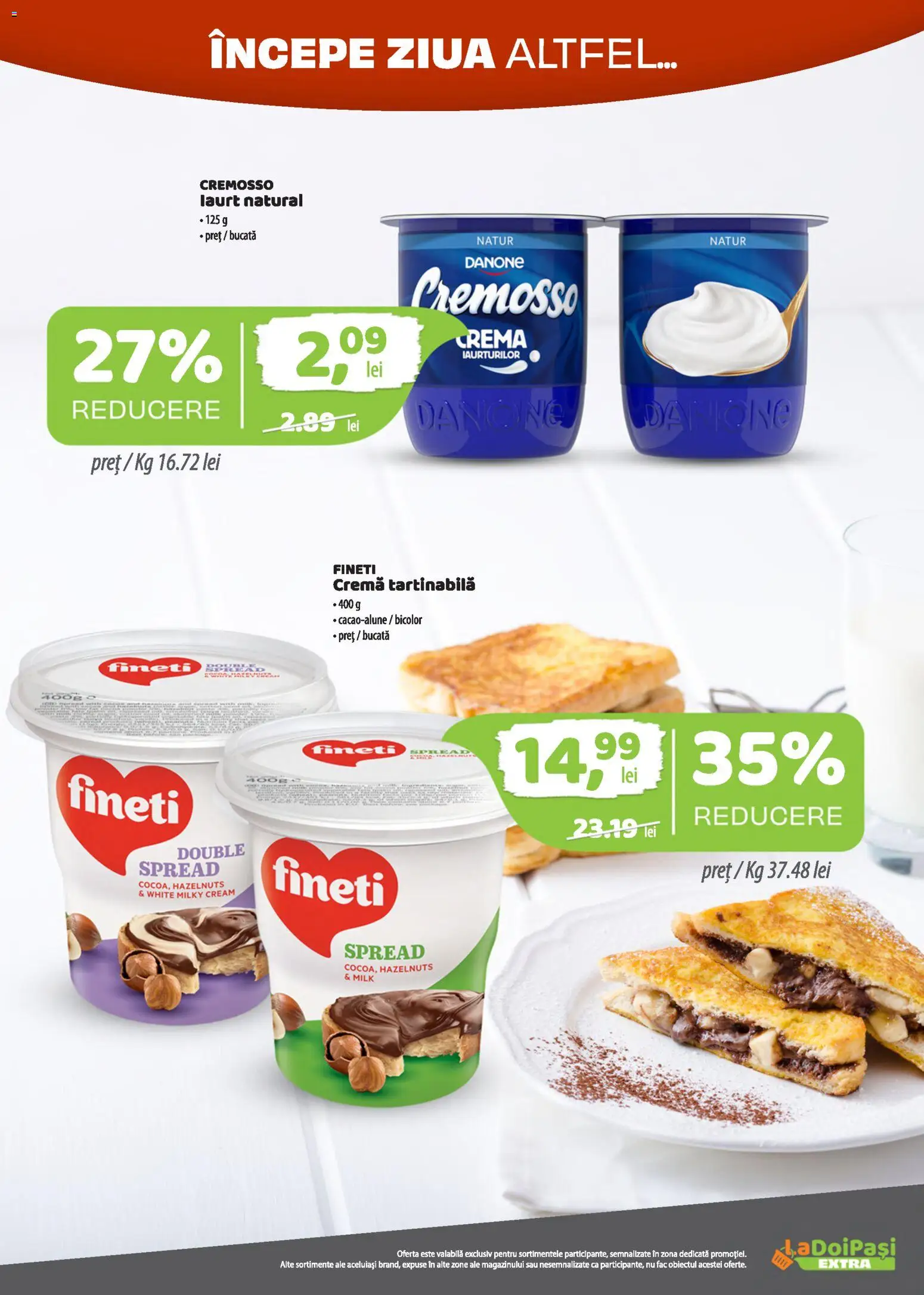 Previzualizarea de cataloage: LaDoiPași LaDoiPași Catalog extra valabil de la 16.10.2026 - Cremă, Danone, Cremă tartinabilă
