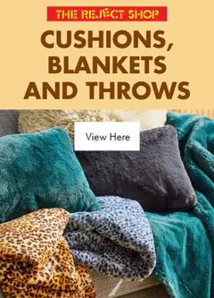 Preview of The Reject Shop Catalogue - Cushions, Blankets and Throws - valid from 21/08/2026