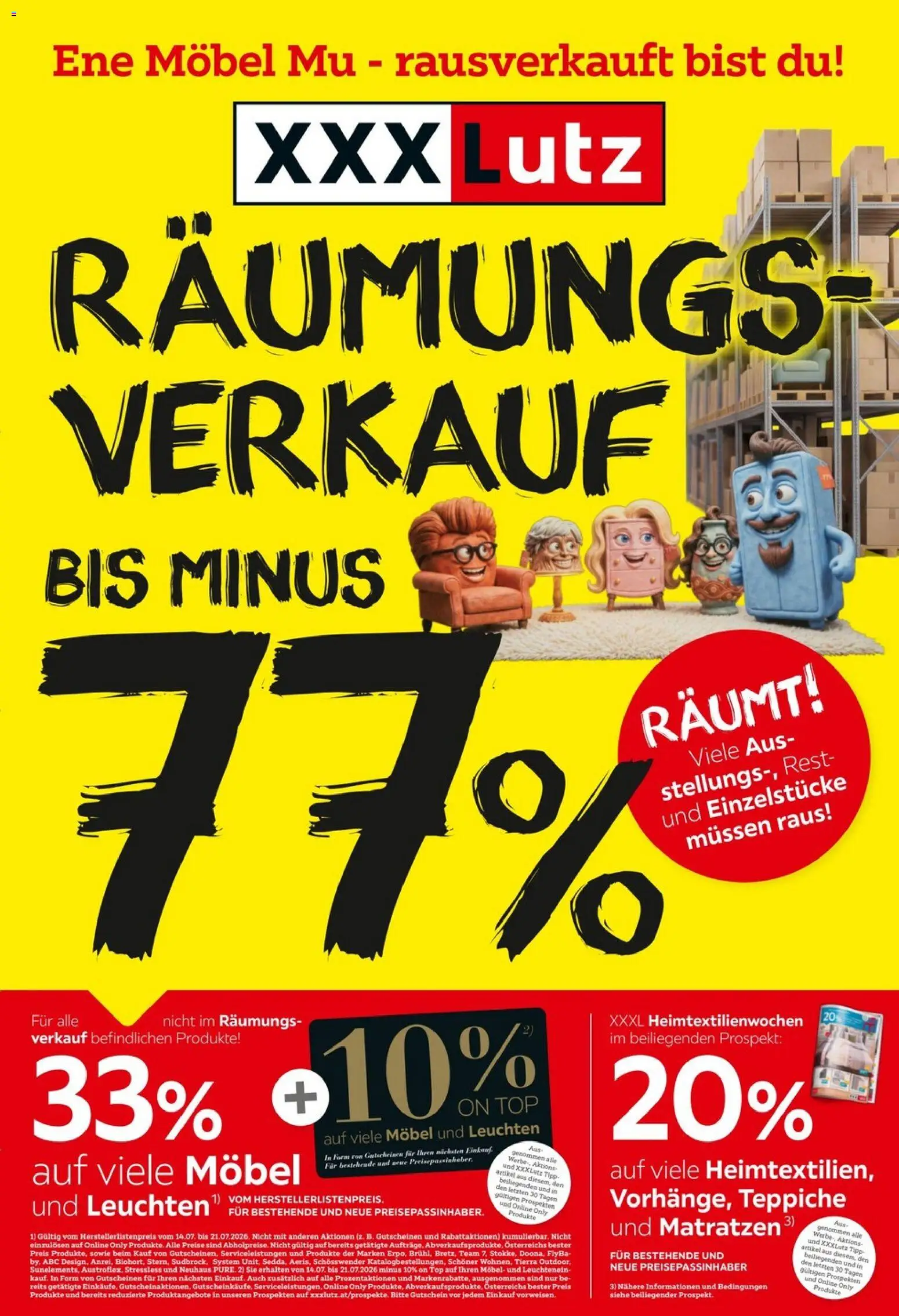 Vorschau der Angebote: XXXLutz XXXLutz Räumungsverkauf gültig ab 14.07.2026