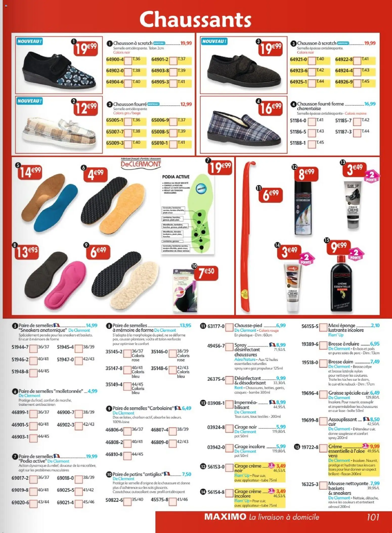 Prévisualisation de Maximo catalogue epicerie du magasin Maximo formulaire valide 26/10/2026 - Chaussures, Baskets, Sneakers, Daim, Crème, Eponge, Brosse, Assouplissant