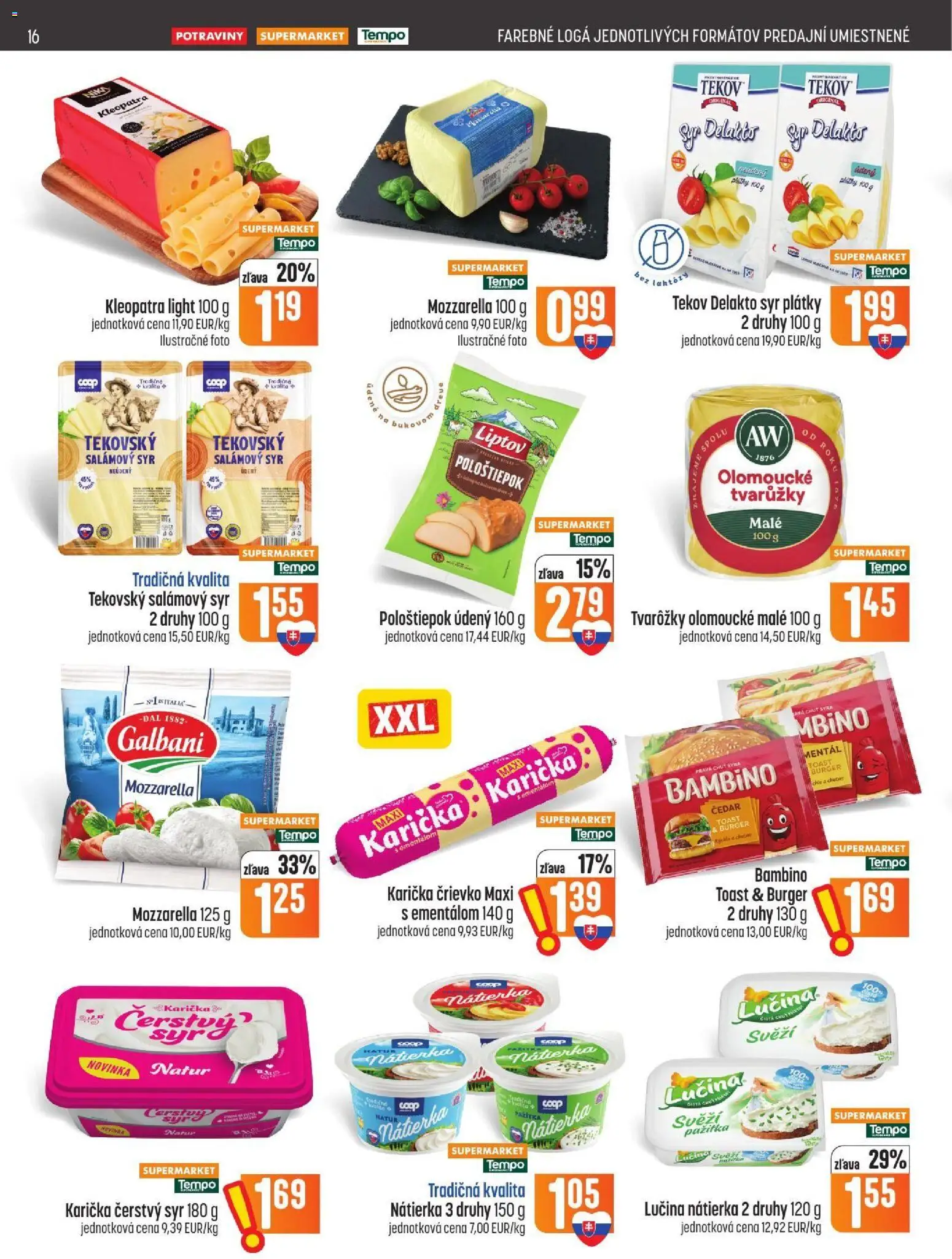 Náhľad COOP Jednota letáku platného od 29.10.2026 - Syr, Mozzarella, Nátierka, Pažítka, Tvarôžky